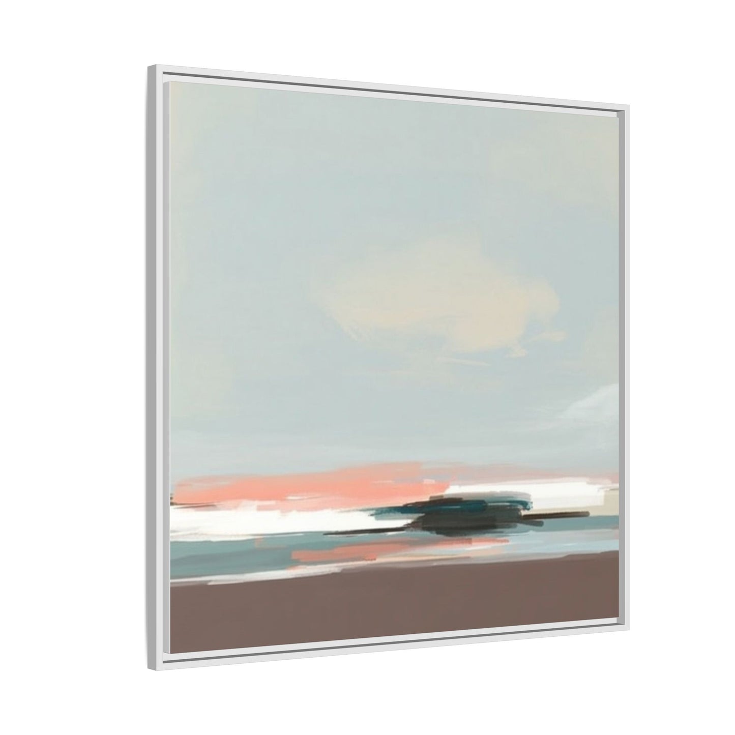 Framed Matte Canvas Print — Soft Coastal Abstract Landscape