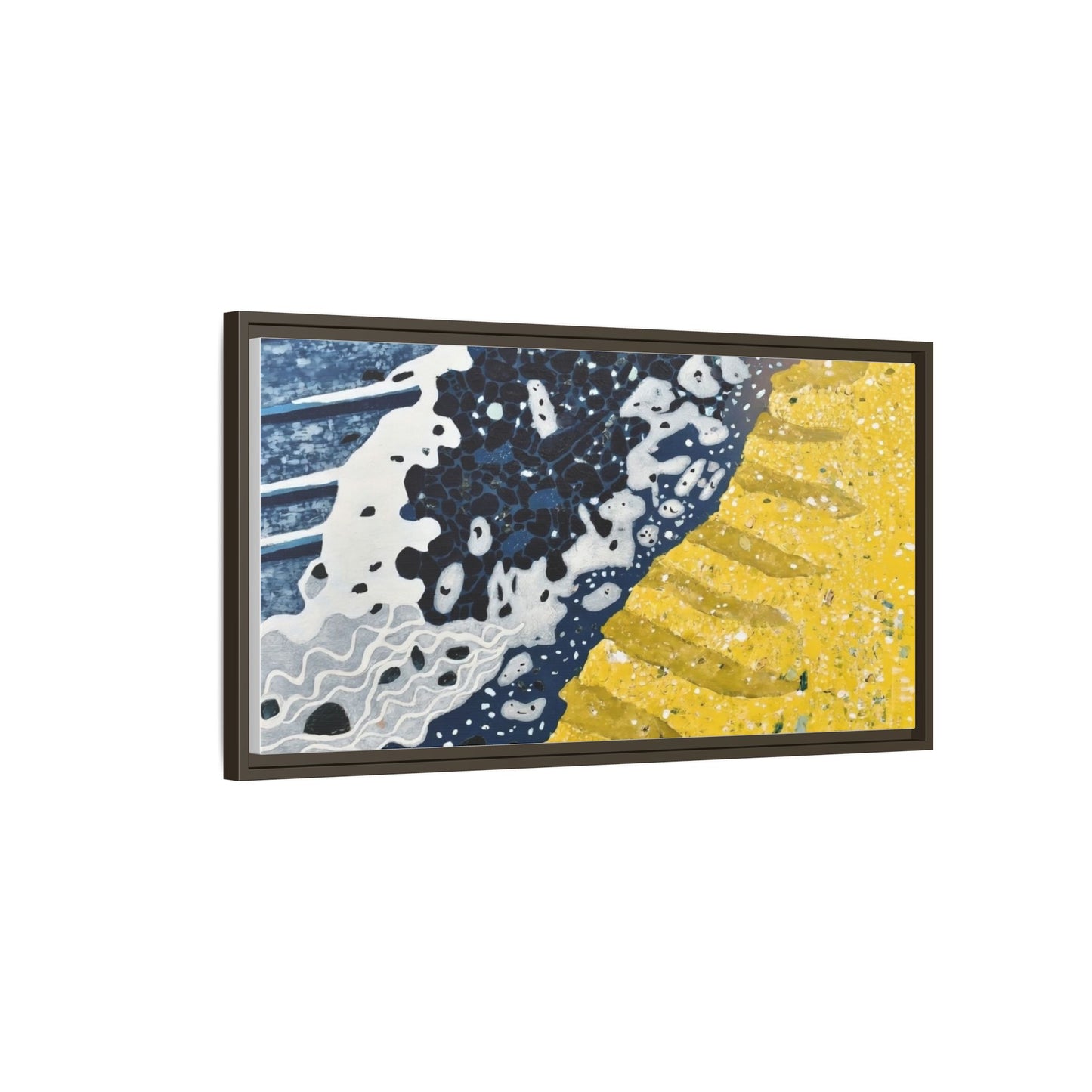 Framed Abstract Ocean & Sand Matte Canvas Print