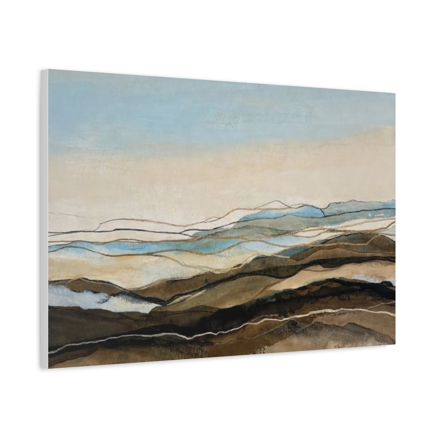 Abstract Coastal Landscape Matte Canvas – Stretched Wall Art