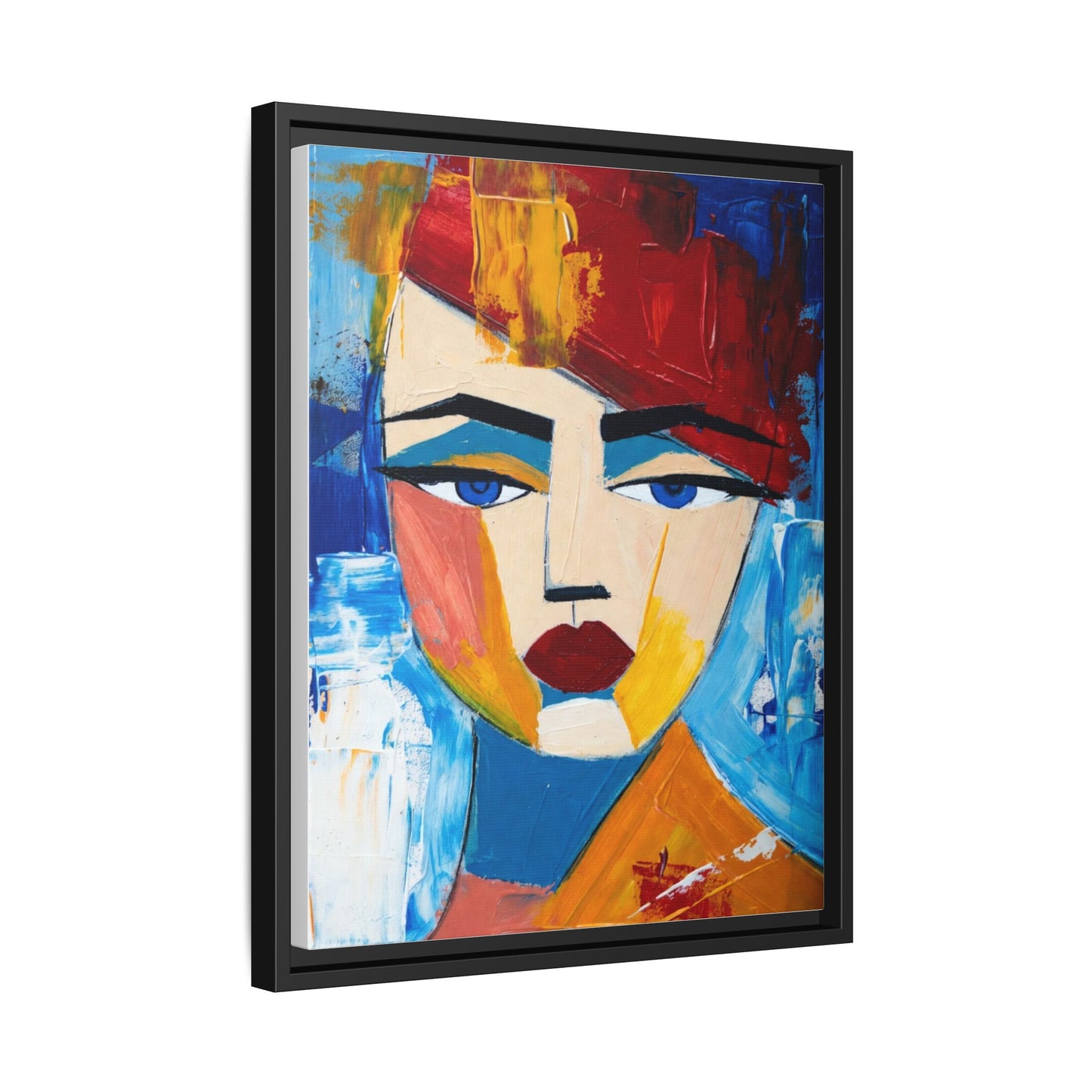 Abstract Colorful Portrait Framed Canvas Art