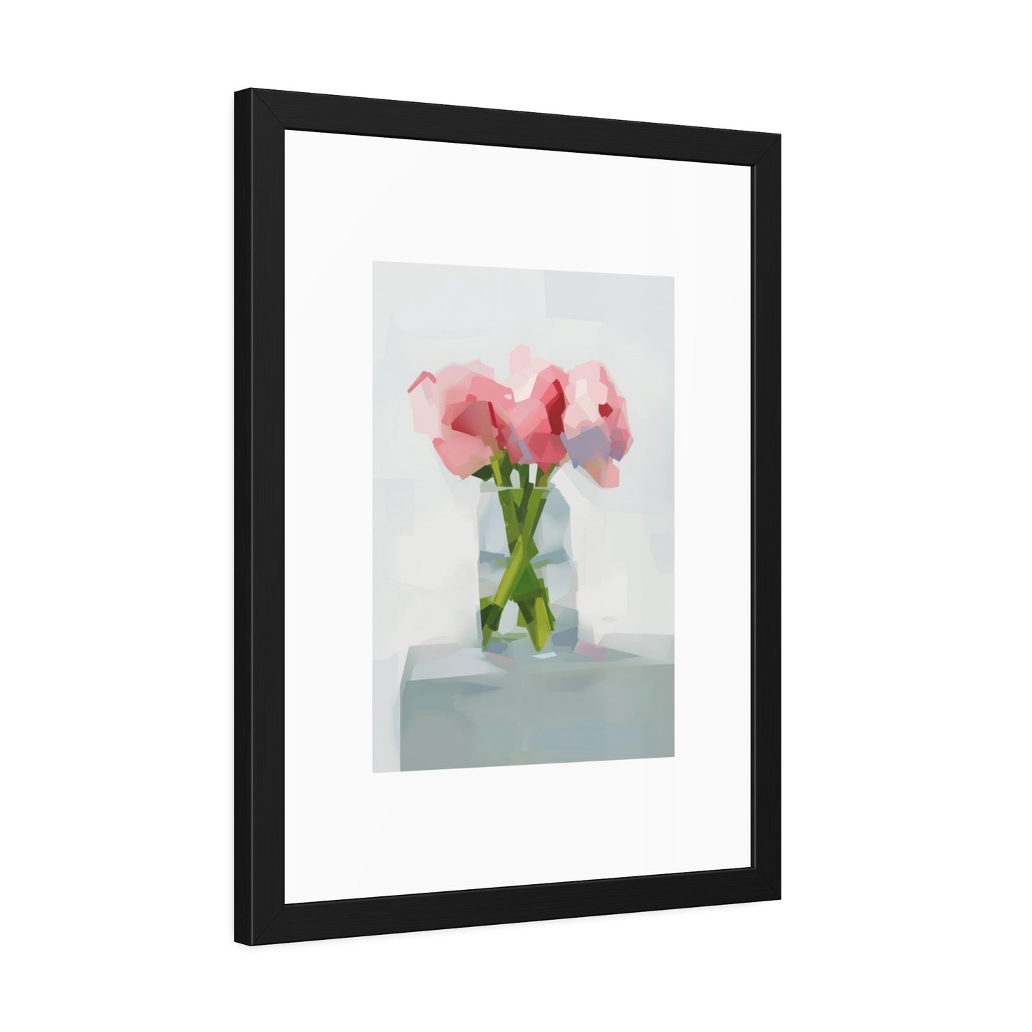 Framed Poster — Pink Floral Still Life Art Print (Modern Minimal)