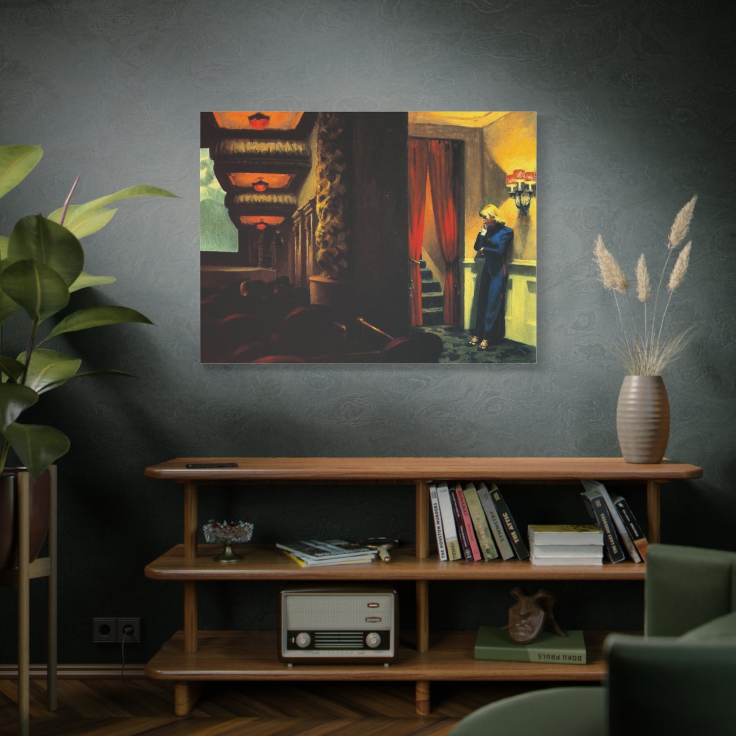 New York movie by Edward hopper Matte Canvas Wall Art Print