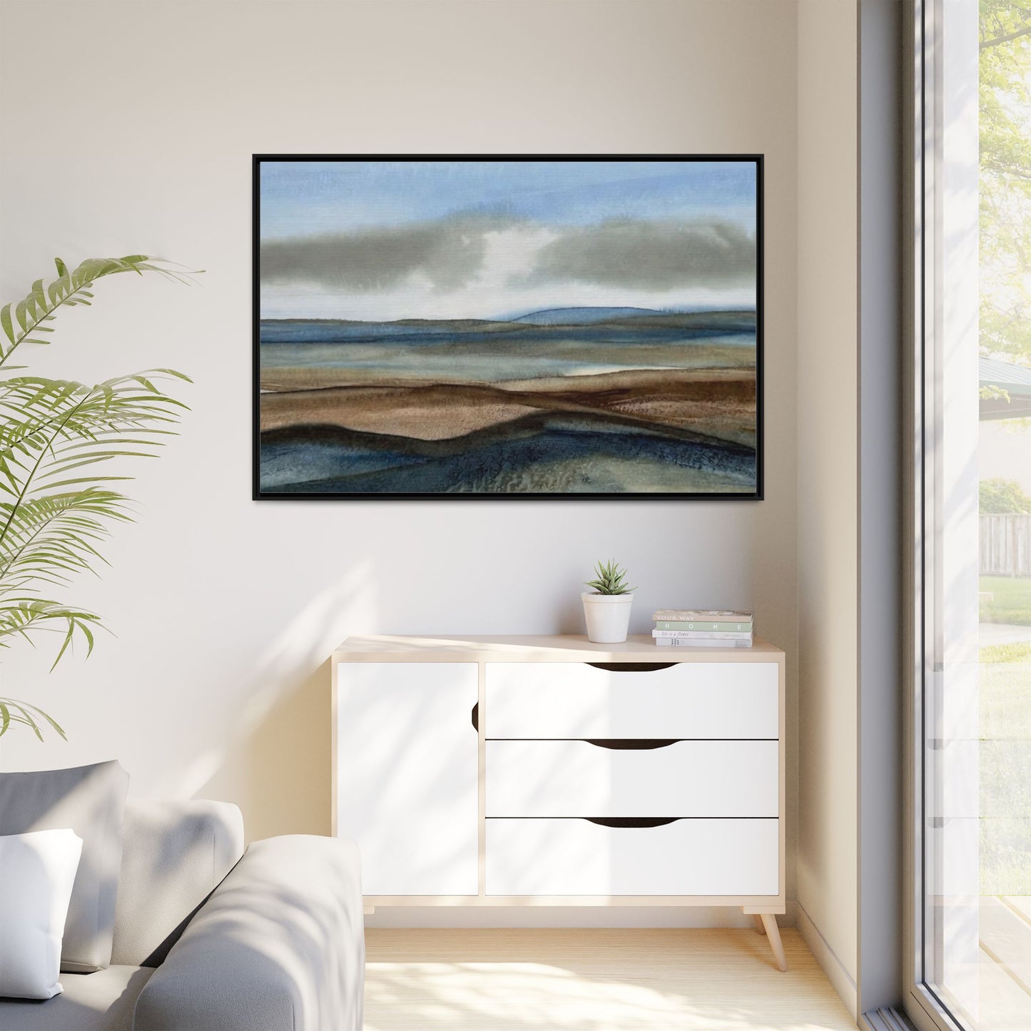 Matte Canvas Landscape, Framed (Multi-color)