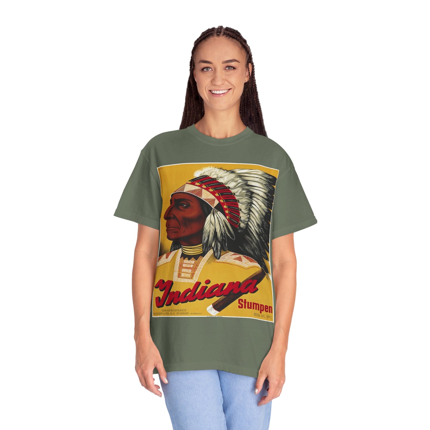 T-Shirt — Retro 'Indiana' Native Chief Vintage Poster Design