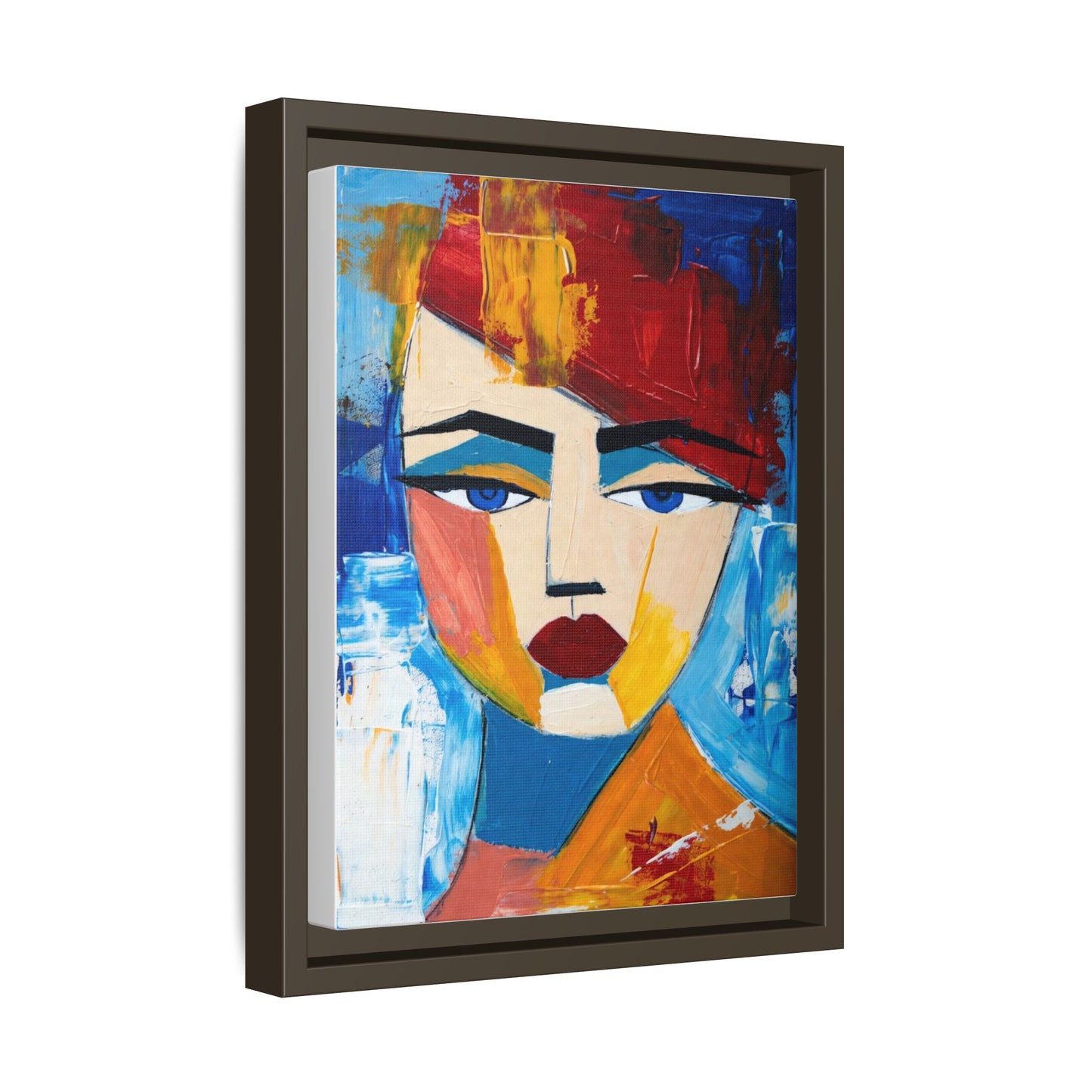 Abstract Colorful Portrait Framed Canvas Art