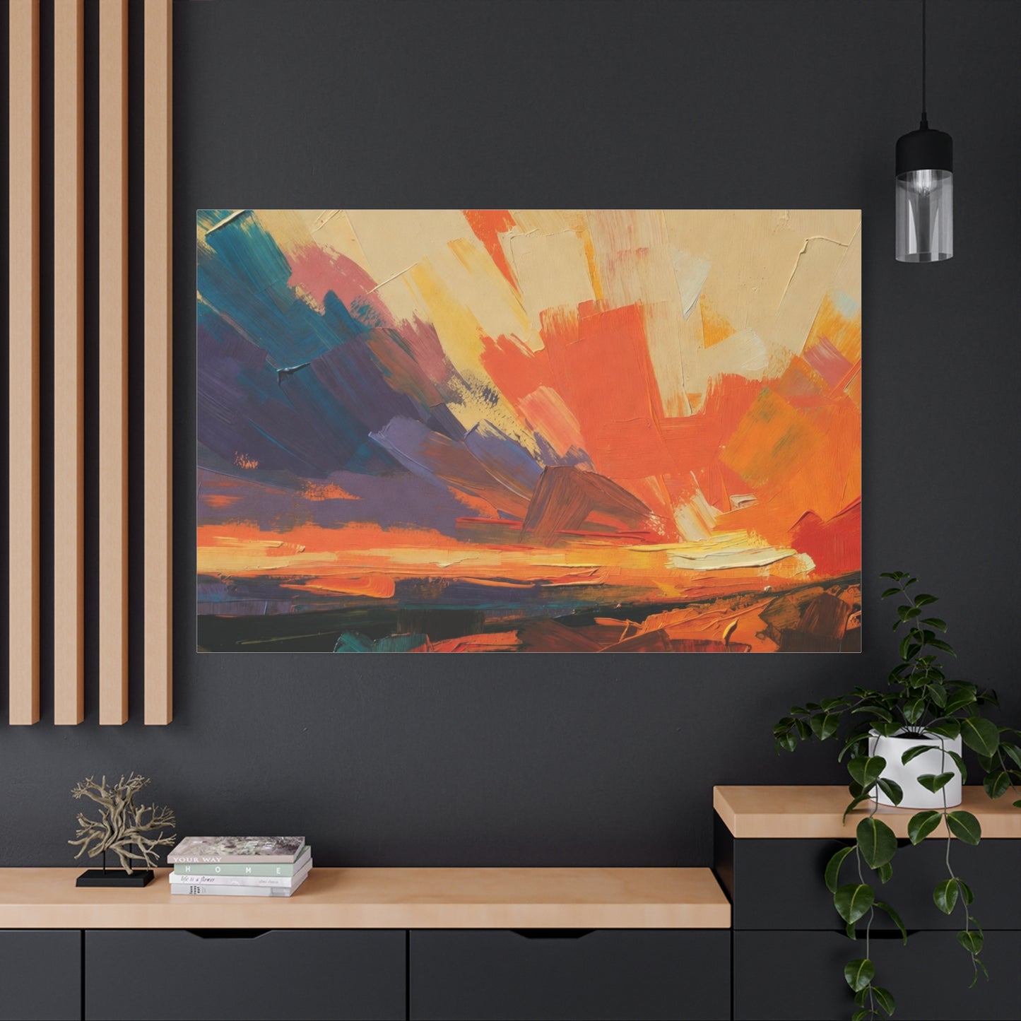 Abstract Sunset Landscape Canvas Print — Matte Stretched Wall Art