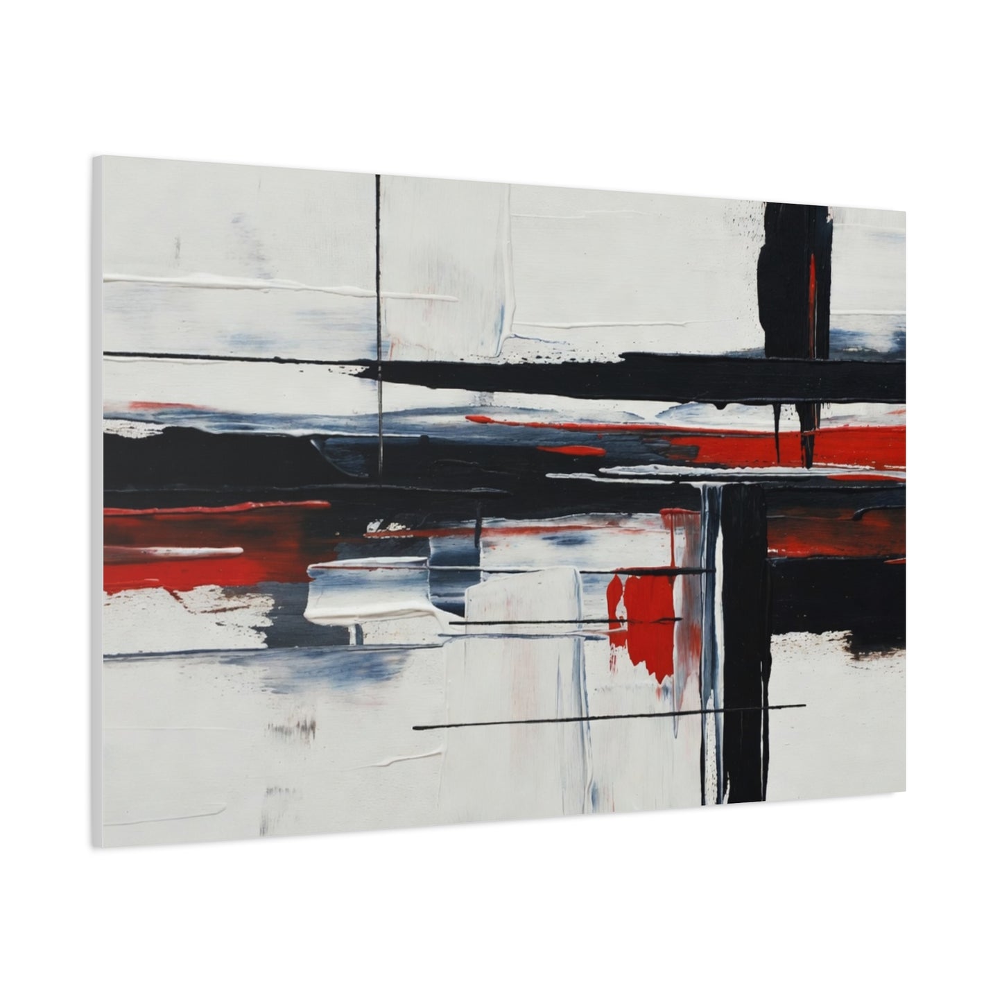 Abstract Red & Black Modern Canvas Art — Matte Stretched 1.25"
