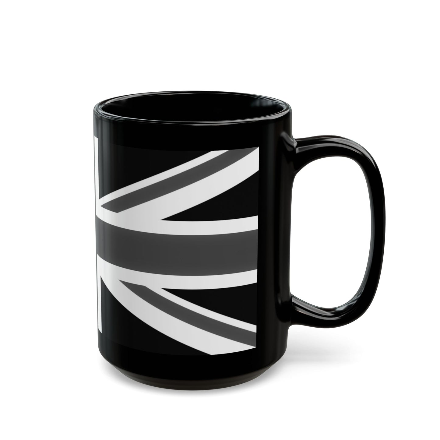 Black Union Jack Mug – Monochrome British Flag Coffee Cup (11oz & 15oz)