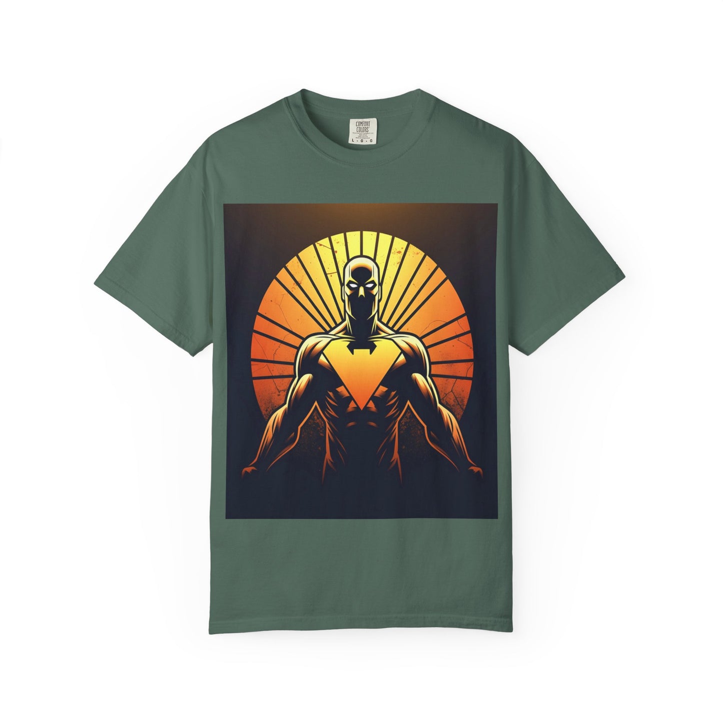 Superhero Sunrise T-Shirt — Bold Chest Emblem Graphic