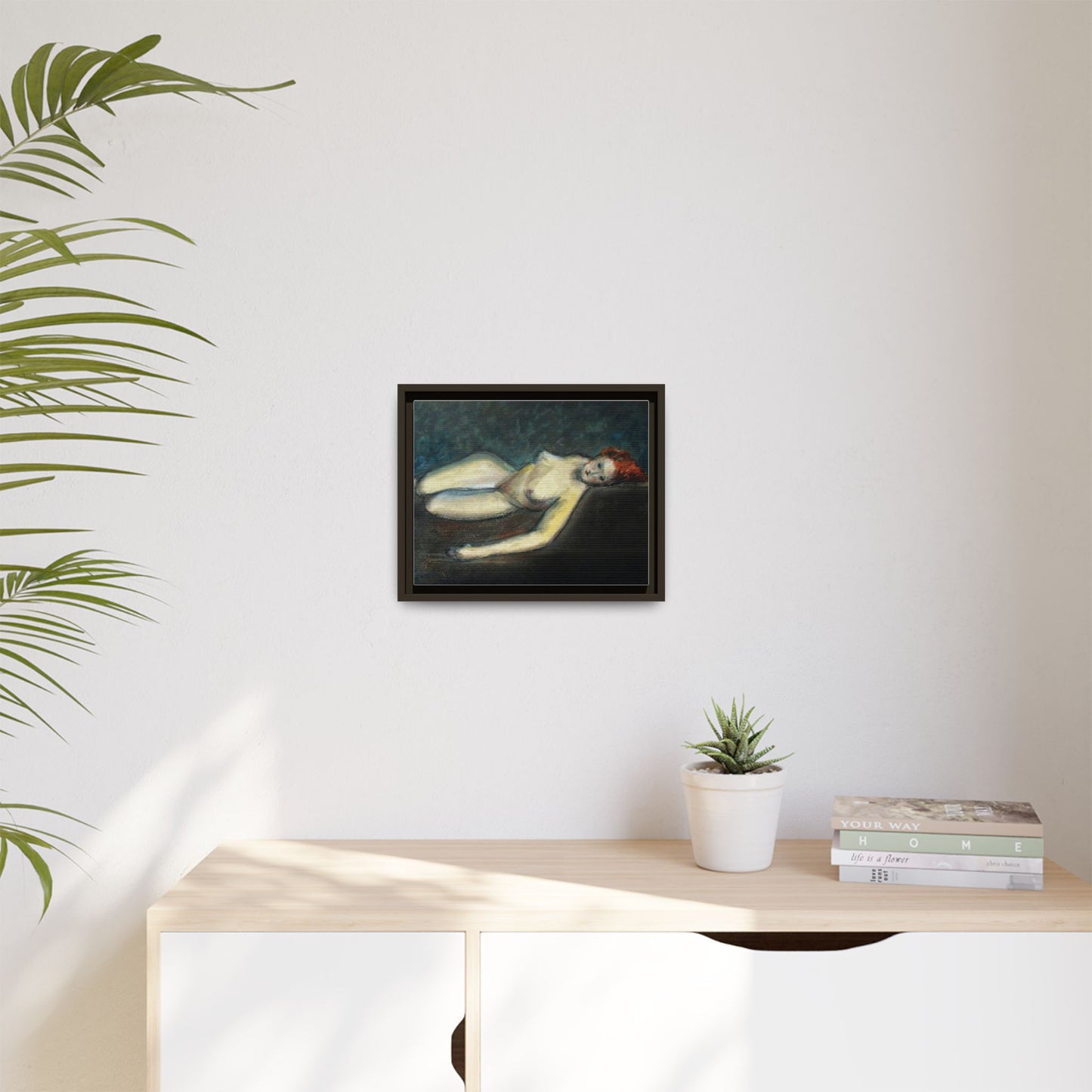 Lying nude by Paul Gosselin Framed Matte Canvas Wall Art Print