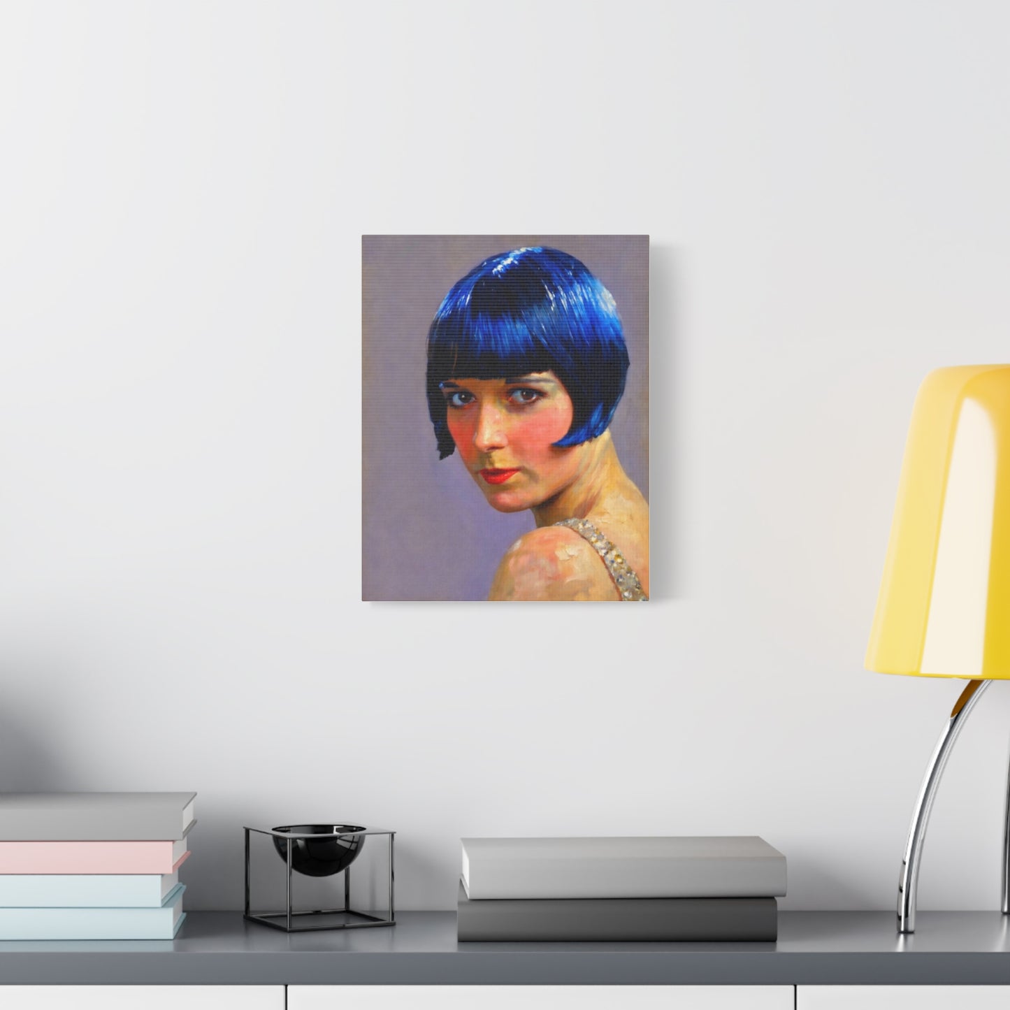 Blue Bob Portrait Matte Canvas Print - Stretched Wall Art
