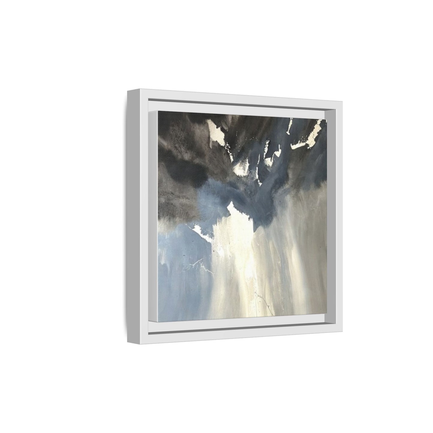 Framed Matte Canvas Art — Moody Abstract Sky Painting