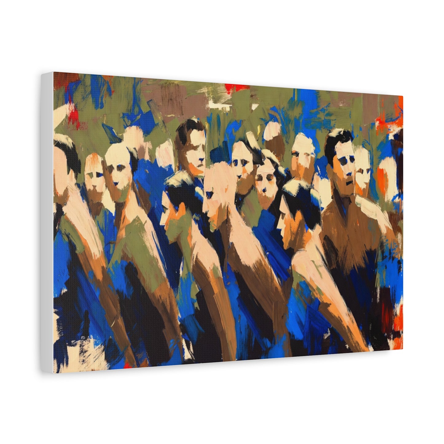 Abstract Crowd Painting Canvas Print — Stretched Matte Wall Art