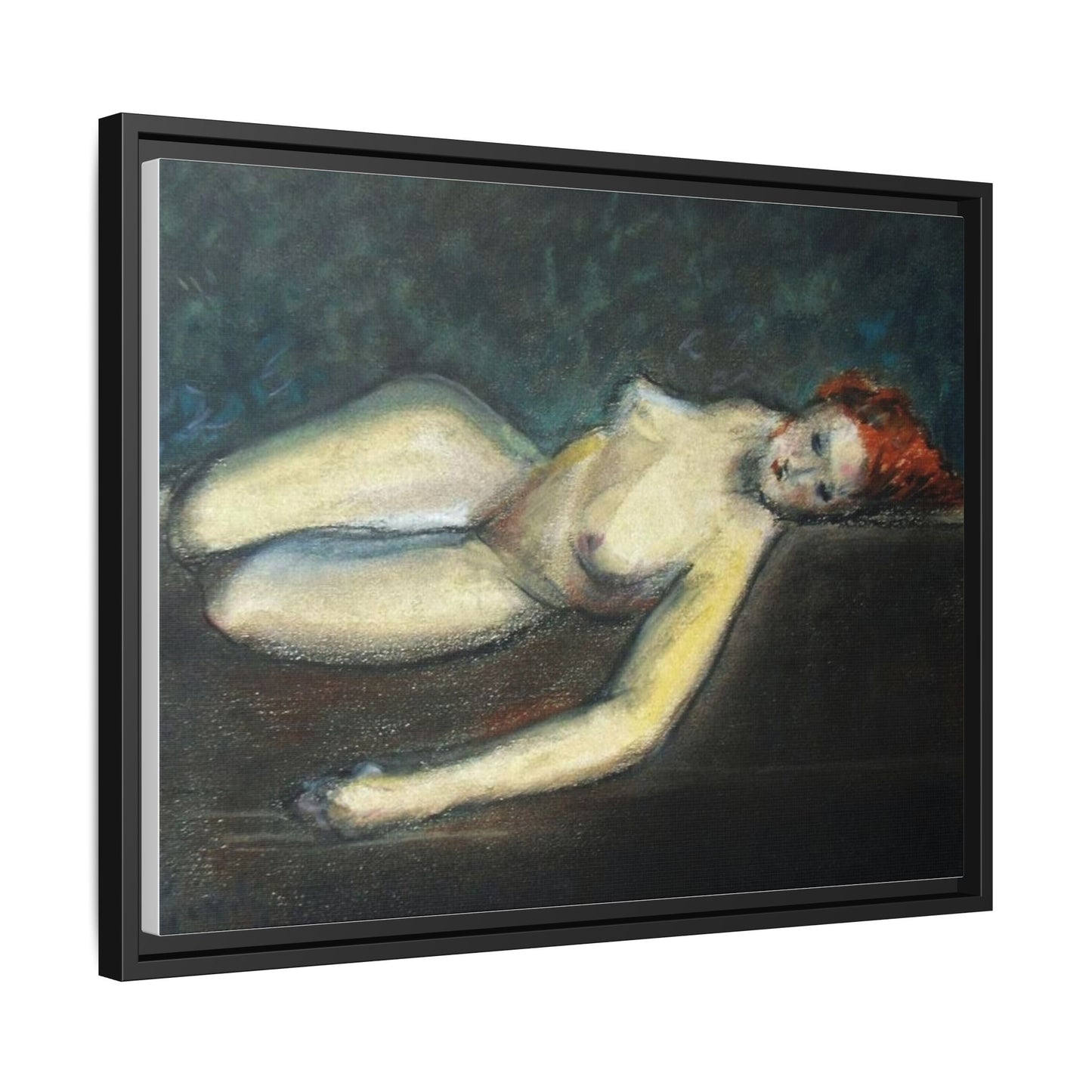 Lying nude by Paul Gosselin Framed Matte Canvas Wall Art Print