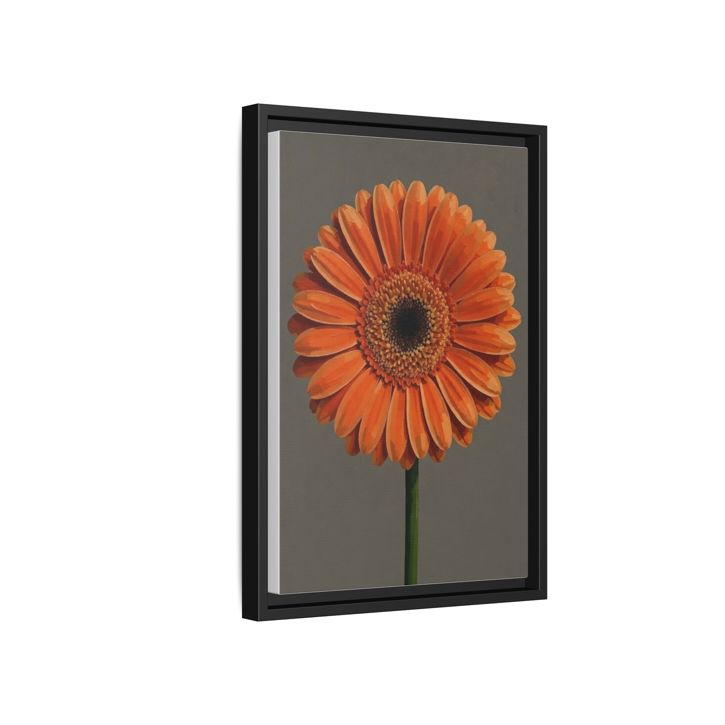 Orange Gerbera Daisy Matte Canvas Print (Framed)