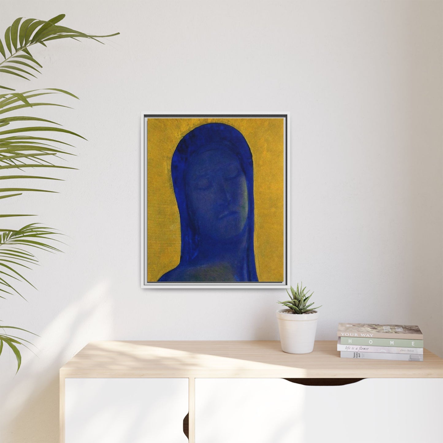 Closed Eyes by Odilon Redon Framed Matte Canvas Wall Art Print