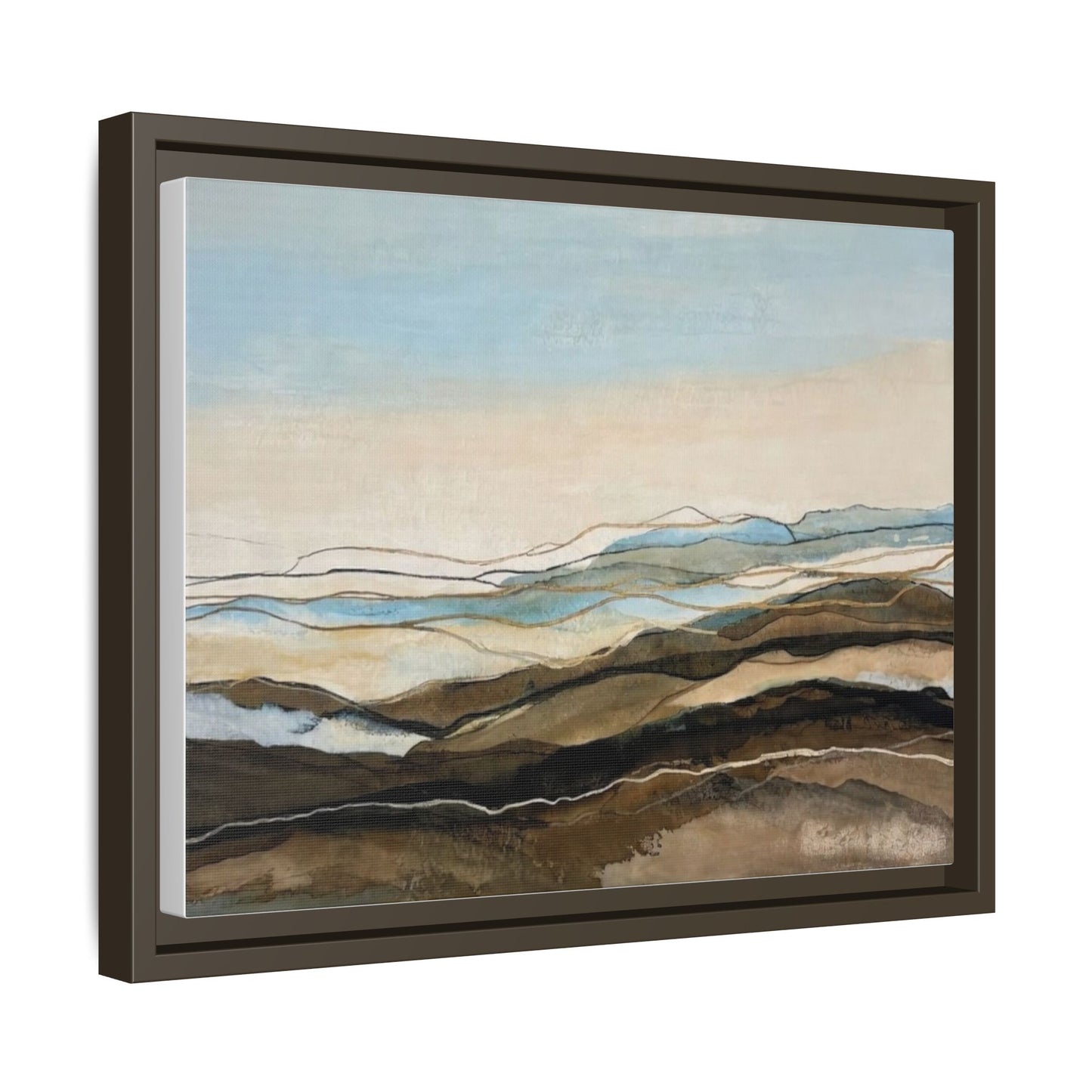 Framed Matte Canvas Print — Abstract Coastal Landscape Wall Art