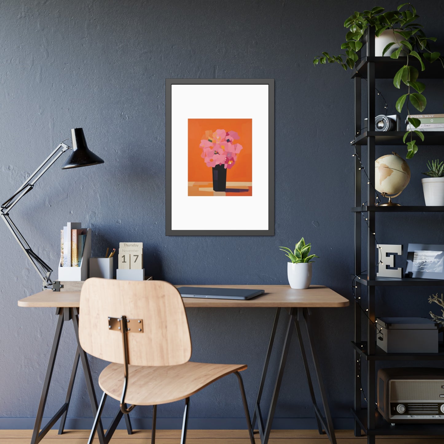 Floral Still Life Framed Poster — Pink Bouquet Art Print