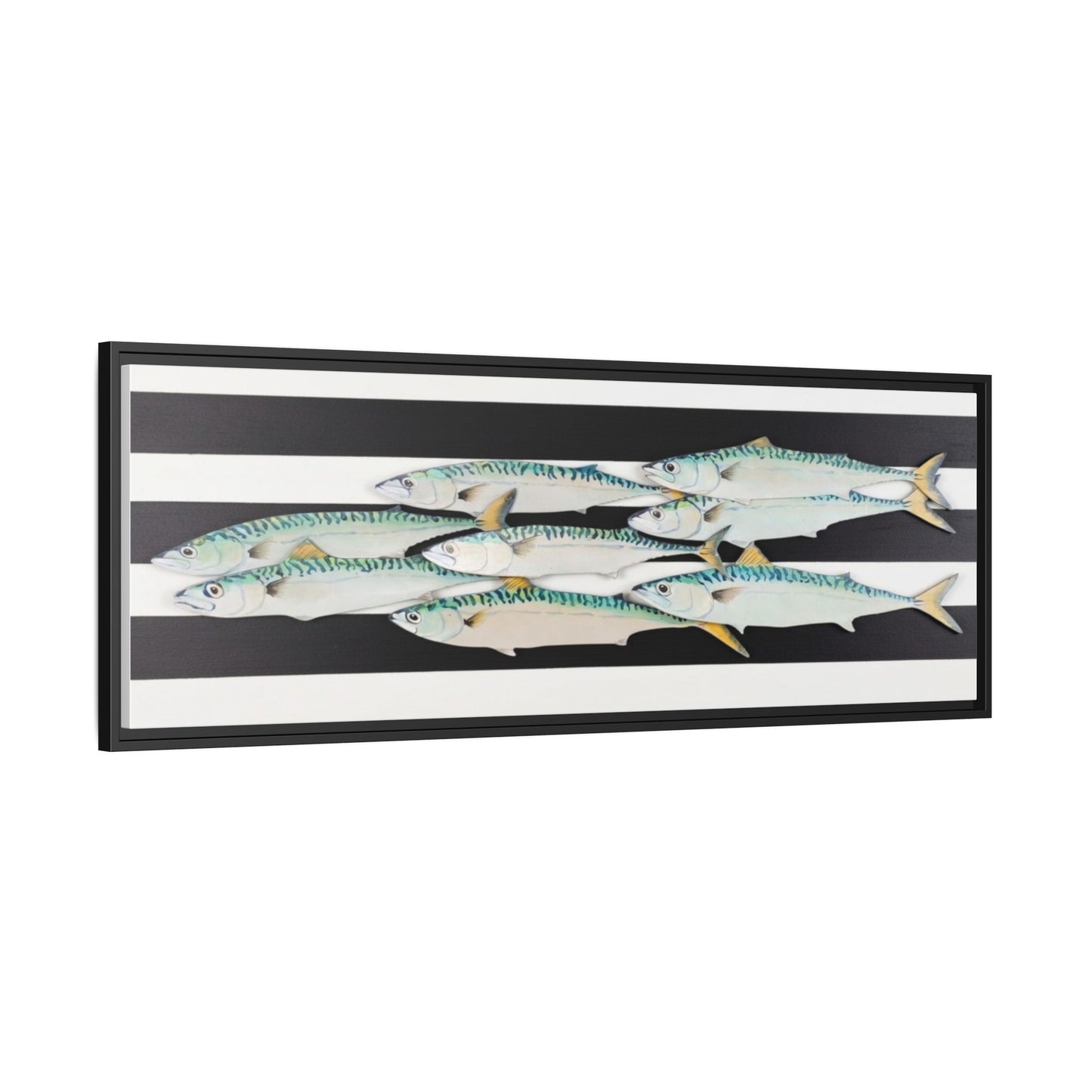 Striped Mackerel Canvas Print — Framed Matte Fish Wall Art