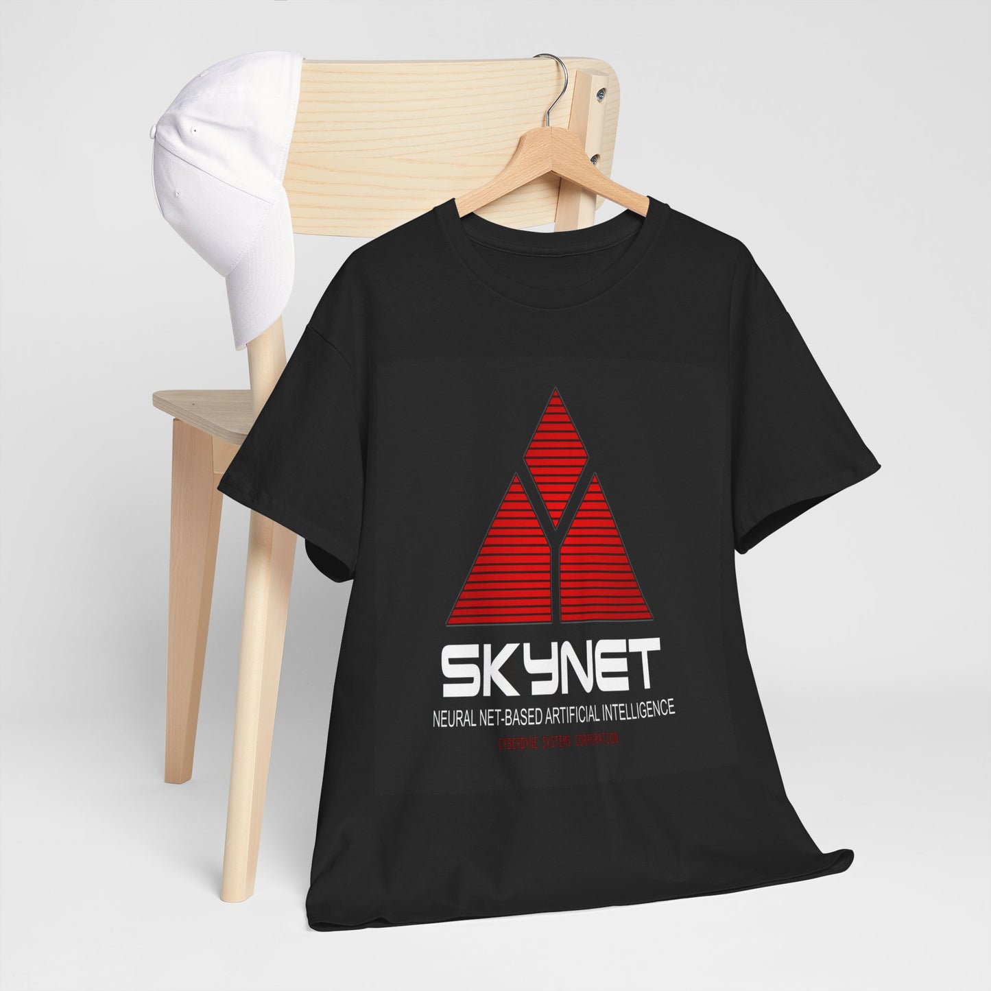 Skynet Logo Tee — Retro Red AI Graphic T-Shirt