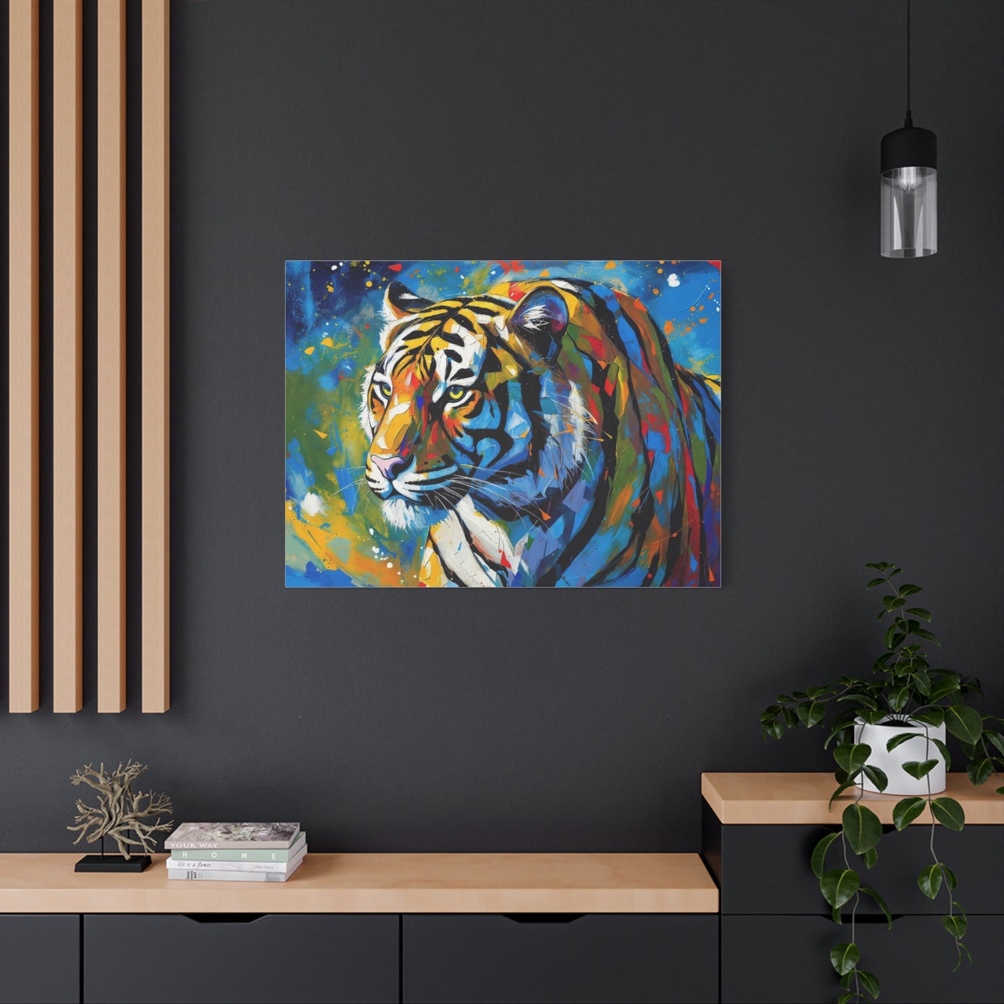 Colorful Tiger Matte Canvas Wall Art — Vibrant Stretched 1.25"