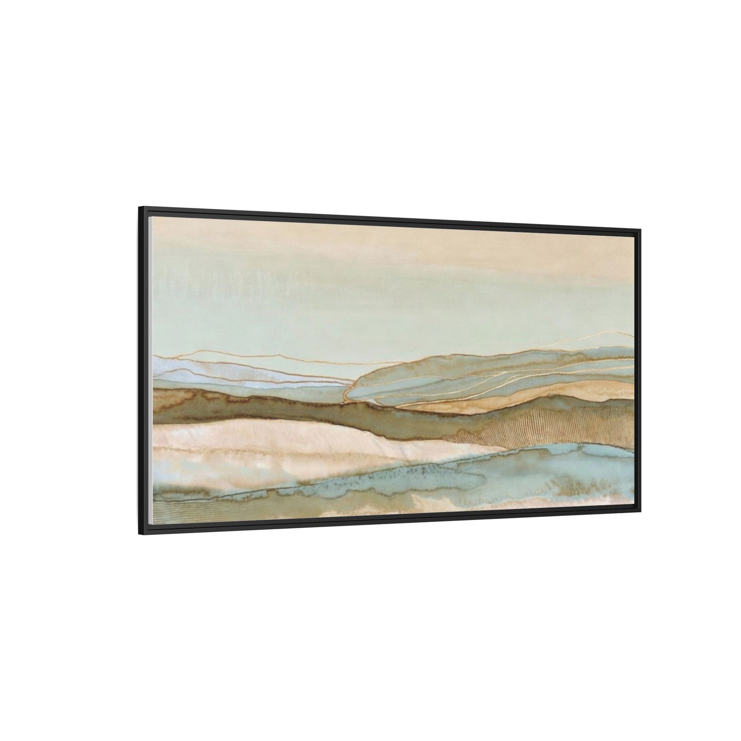 Framed Matte Canvas Coastal Abstract Landscape Wall Art