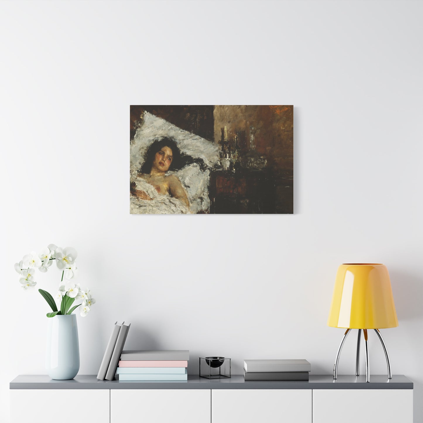 Resting by Antonio Mancini Matte Canvas Wall Art Print