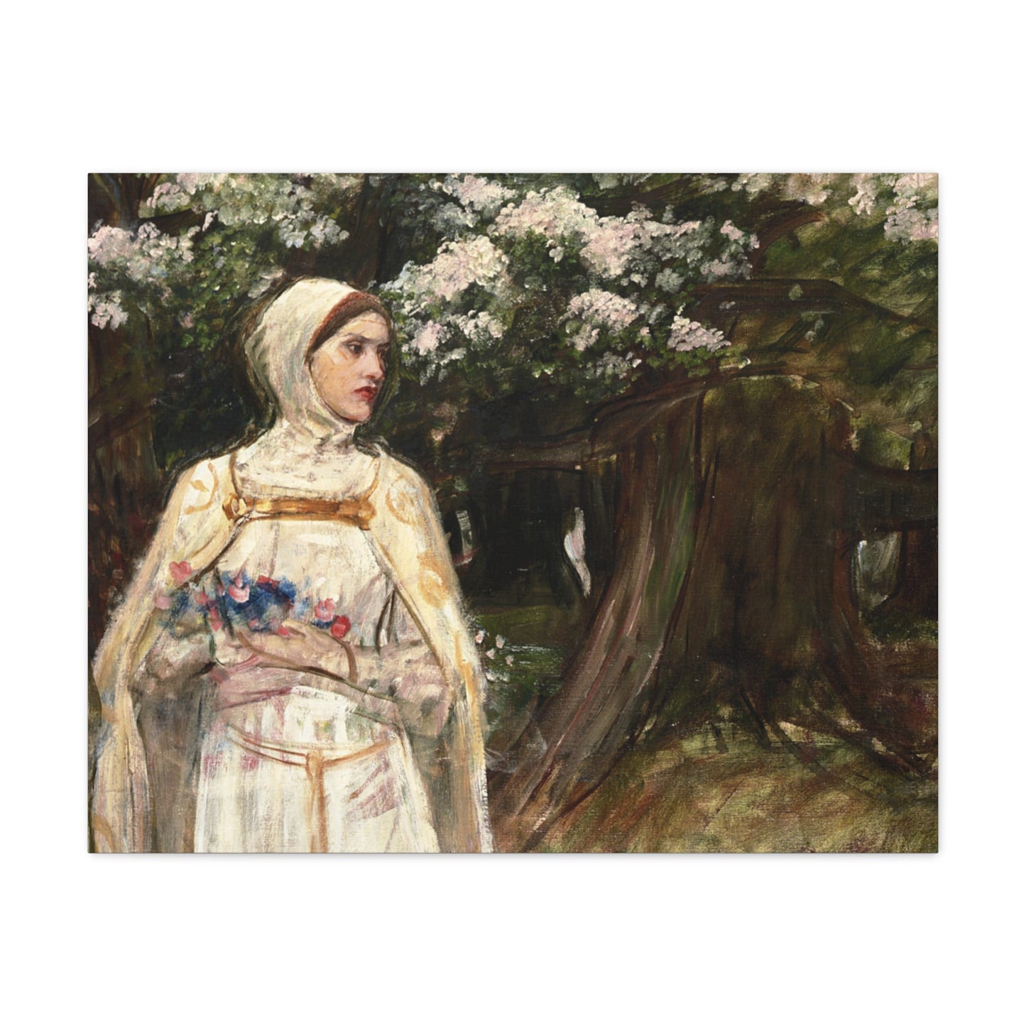Matilda (formerly called Beatrice) by John William Waterhouse Matte Canvas Wall Art Print