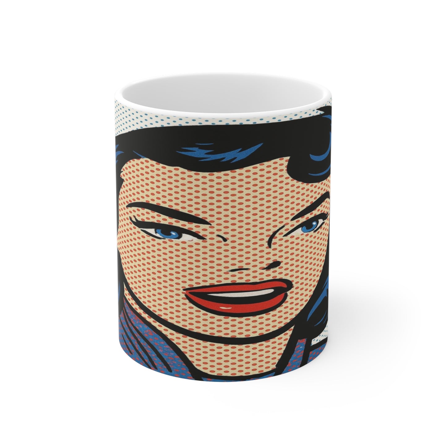 Pop Art Woman Coffee Mug — Retro Comic Book Style