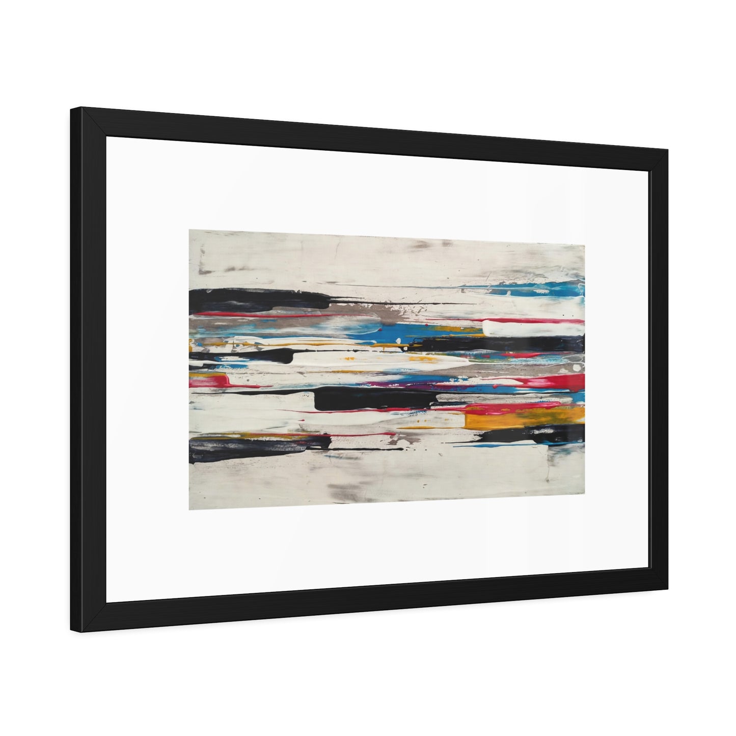 Abstract Color Stripe Framed Poster - Modern Minimalist Wall Art