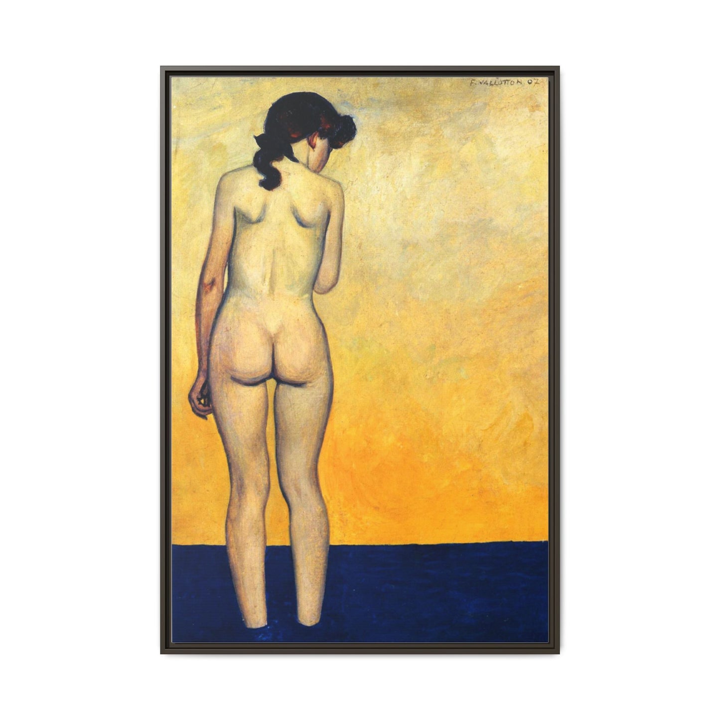 Adolescente entrant dans l'eau by Félix Vallotton Framed Matte Canvas Wall Art Print