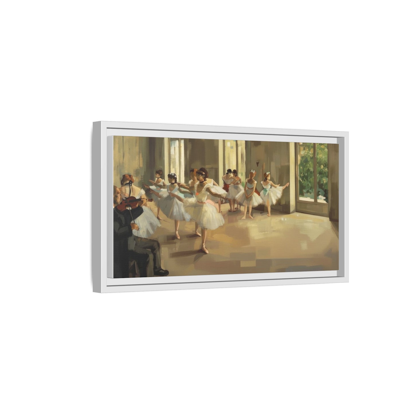 Framed Matte Canvas Print — Ballet Class Scene (Impressionist Dancers)
