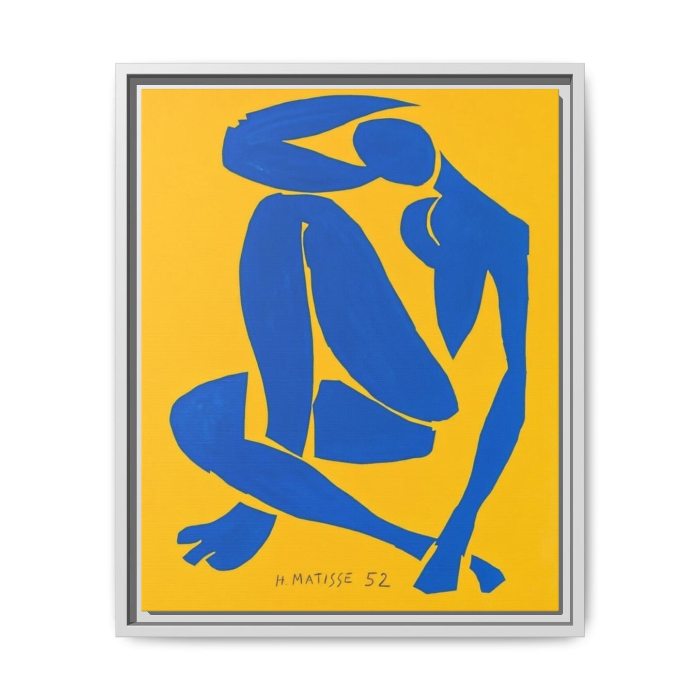 Abstract Blue Nude Matte Canvas Wall Art, Framed