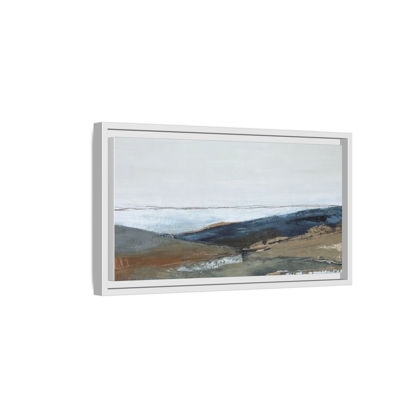 Framed Matte Canvas Wall Art — Serene Coastal Abstract Landscape