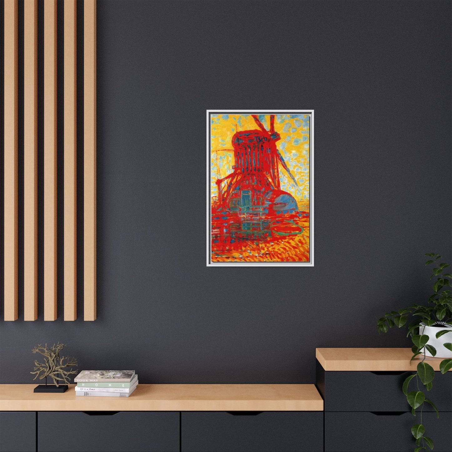 Mill by Sunlight by Piet Mondrian Matte Framed Canvas Wall Art Print