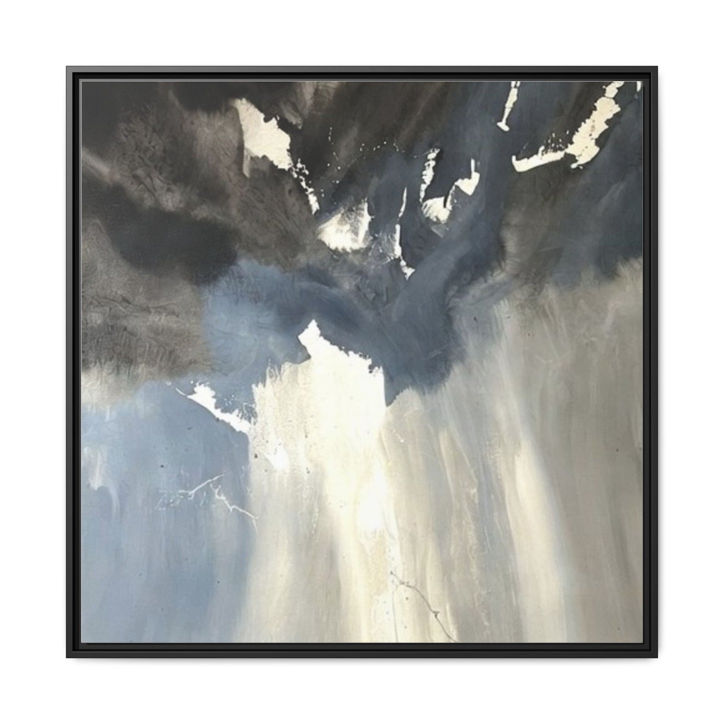 Framed Matte Canvas Art — Moody Abstract Sky Painting