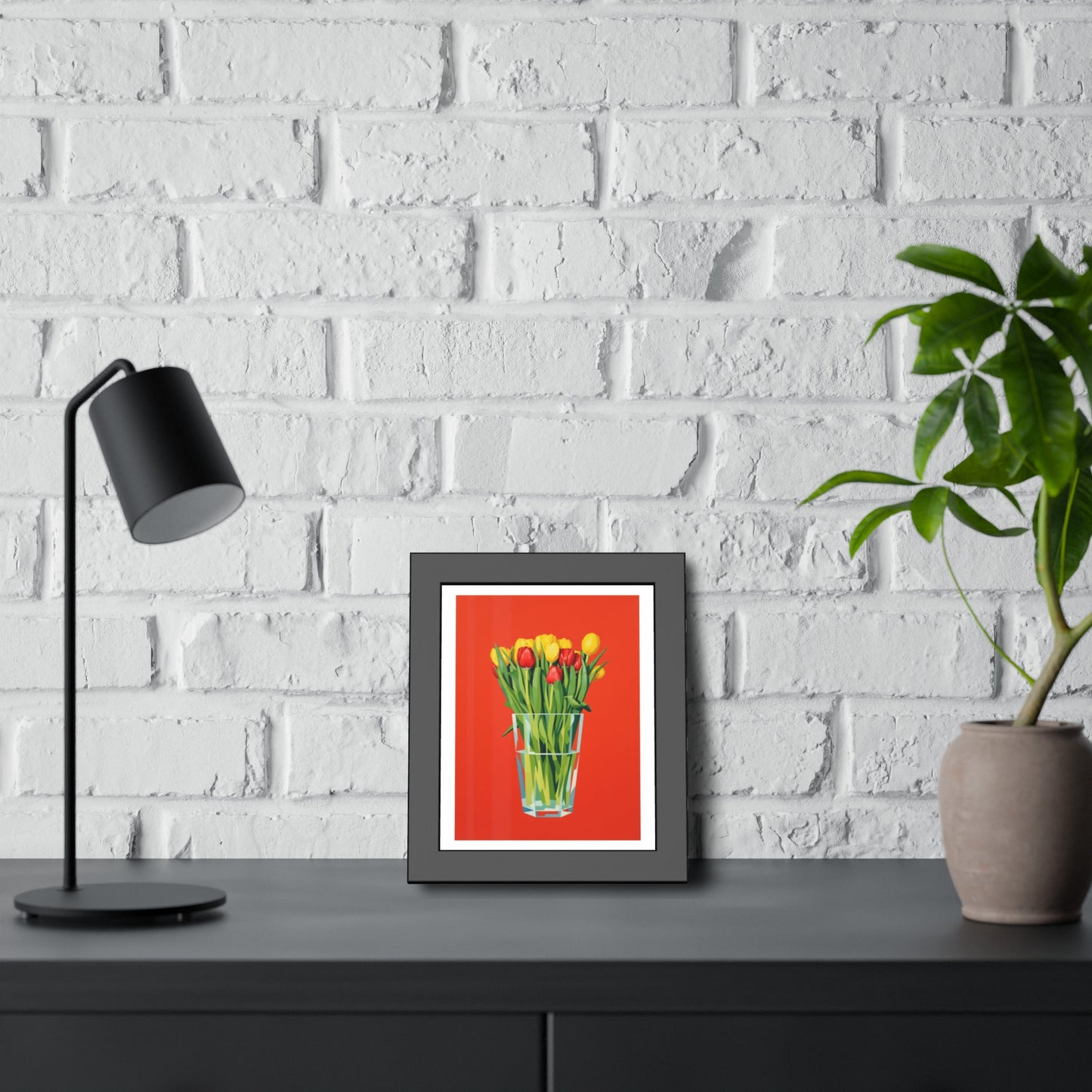 Tulip Bouquet Framed Poster — Bright Floral Wall Art