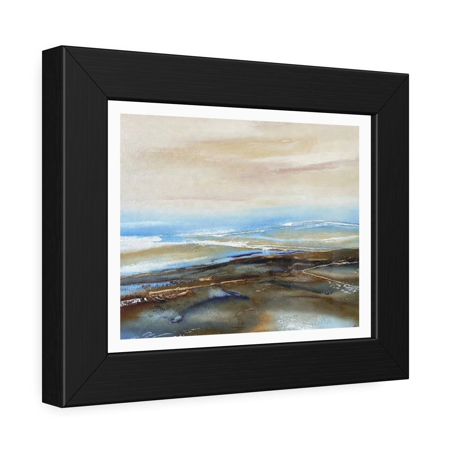 Framed Paper Poster — Abstract Coastal Watercolor Landscape Print