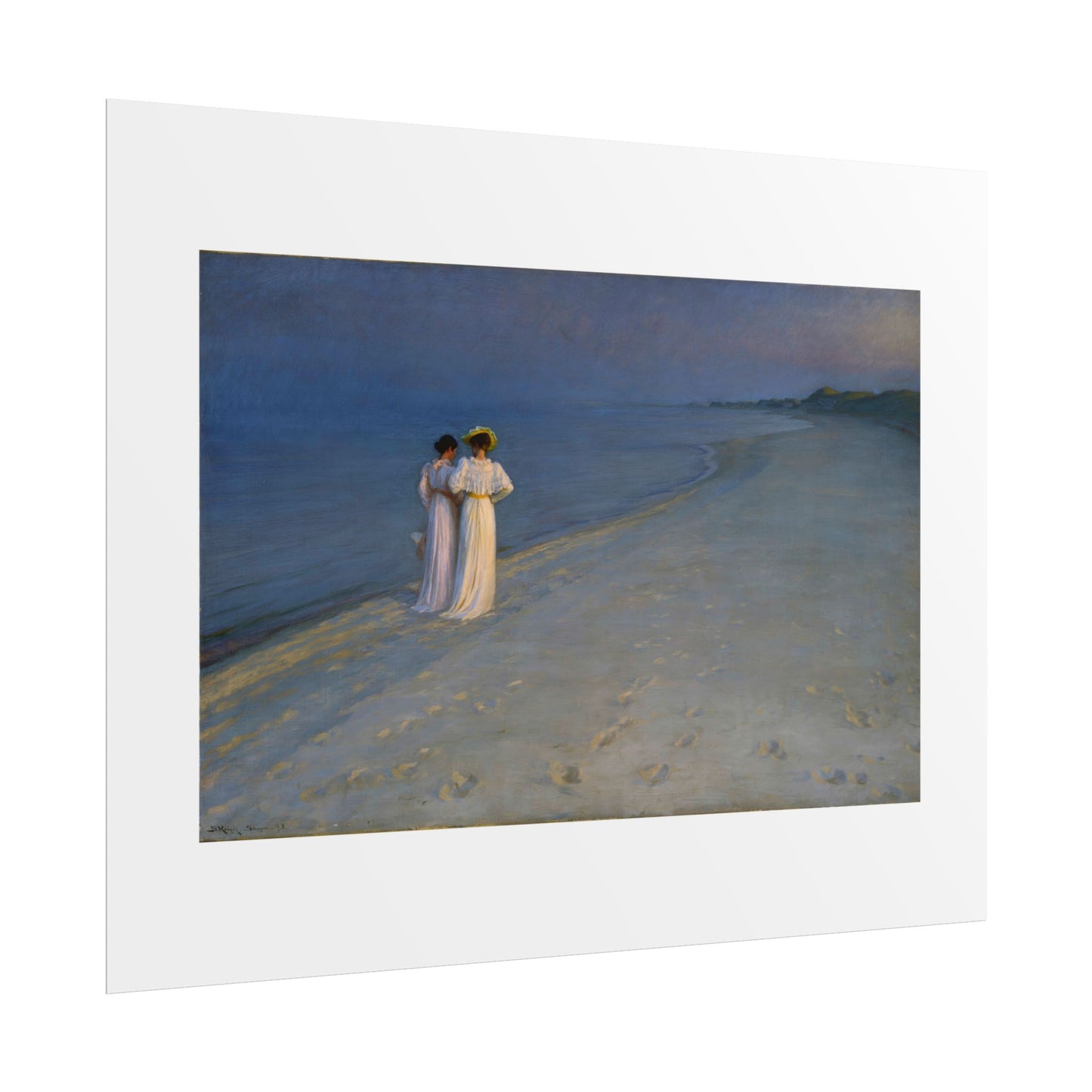 Summer evening on Skagen's Beach by P.S. Krøyer Wall Art Print