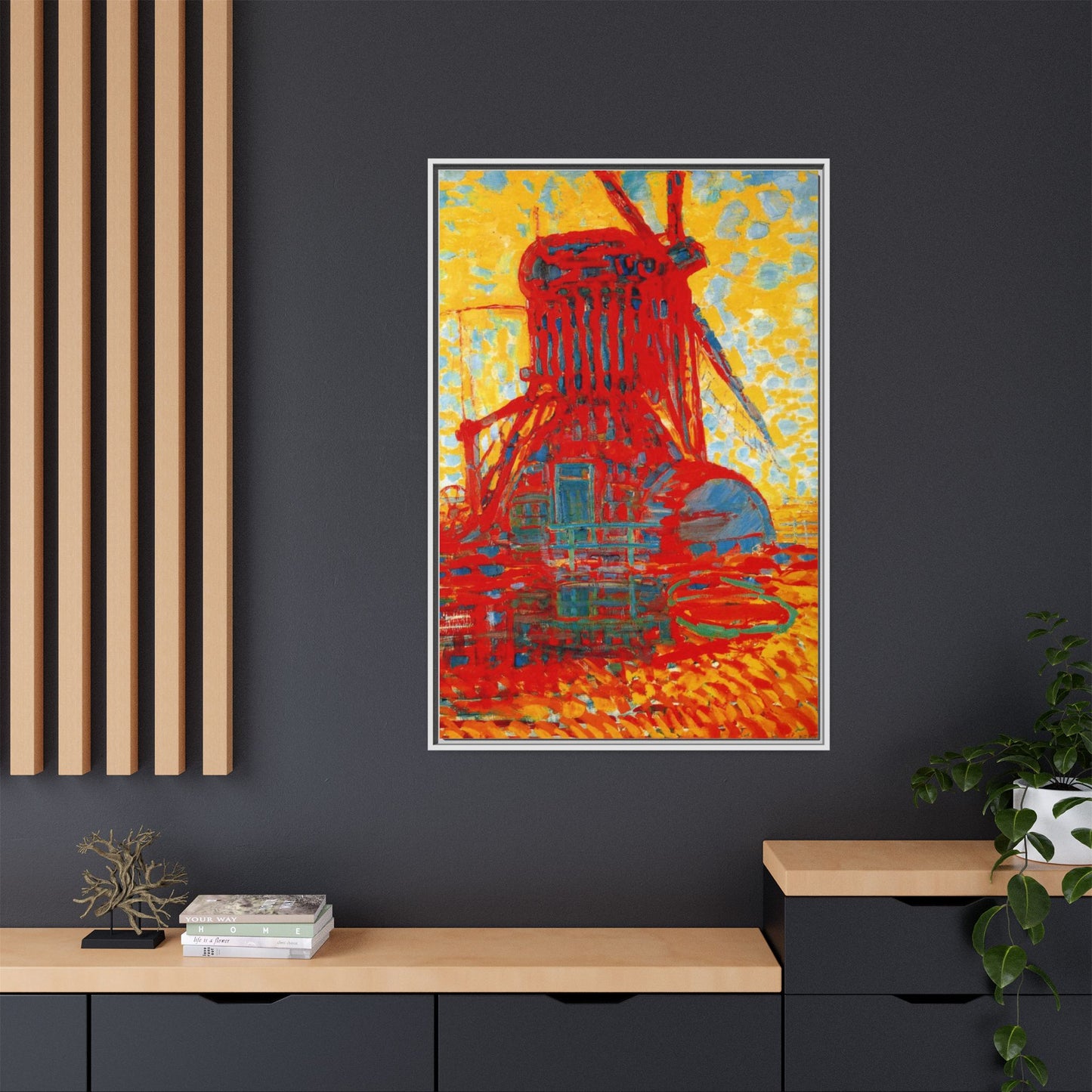 Mill by Sunlight by Piet Mondrian Matte Framed Canvas Wall Art Print