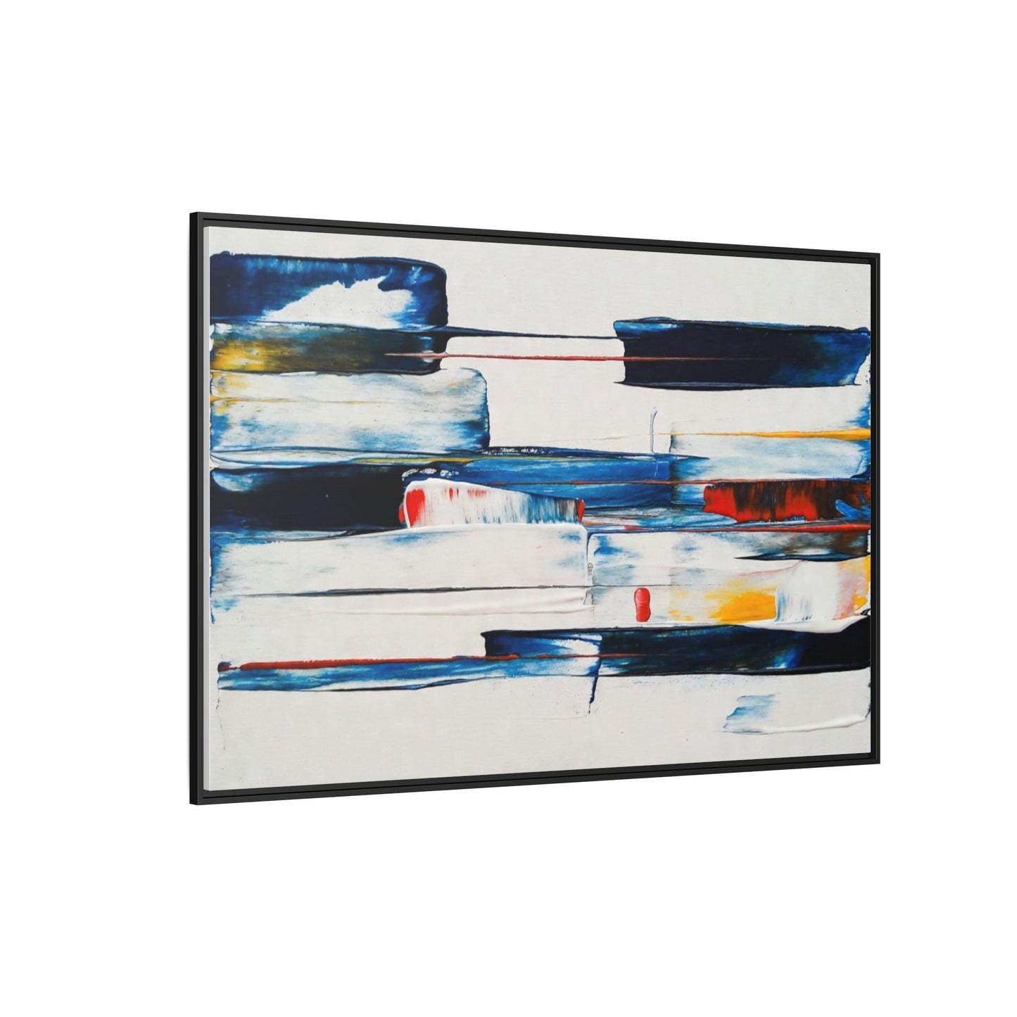 Abstract Coastal Brushstrokes Framed Canvas Print
