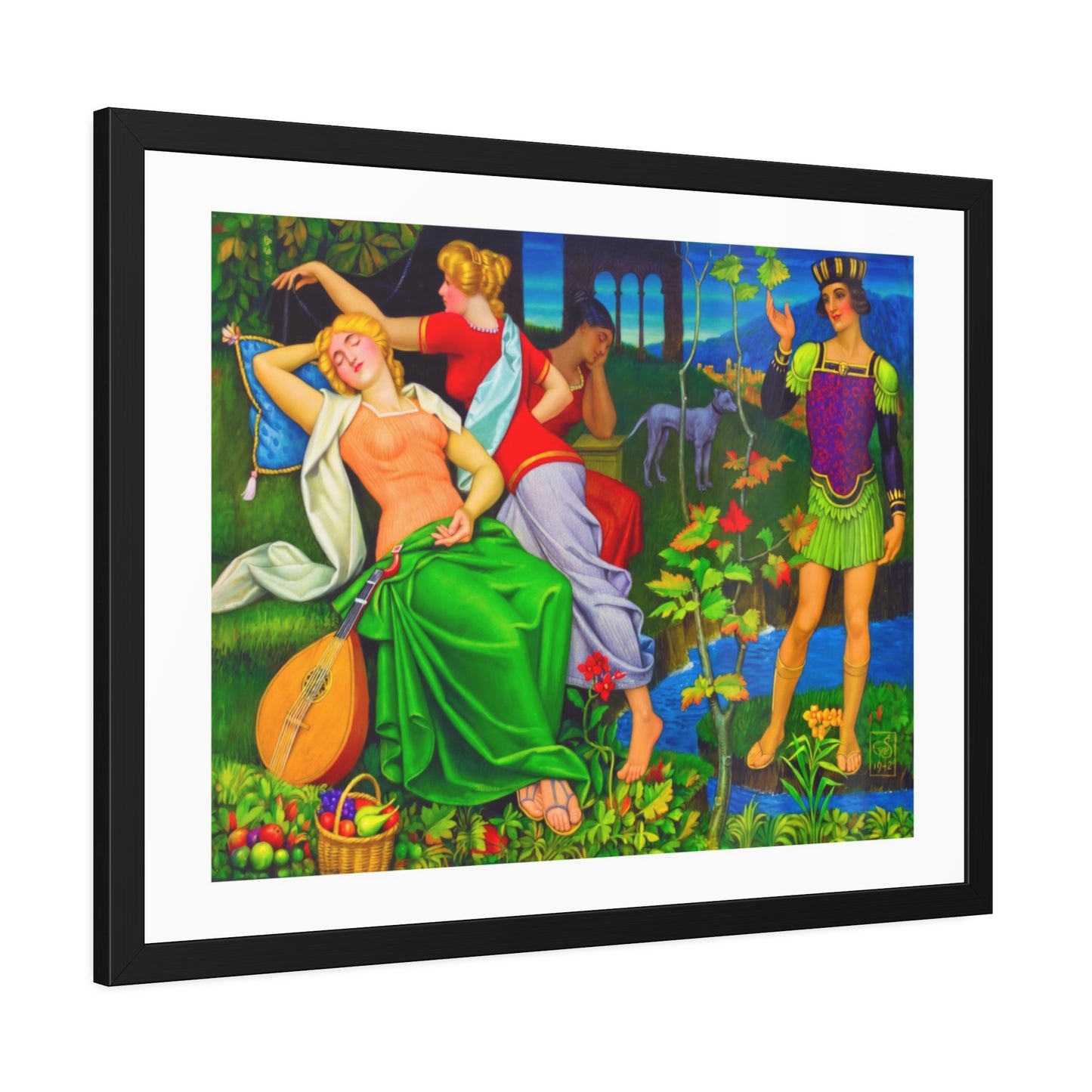 Classical Myth Framed Poster — Vibrant Renaissance-Style Art Print