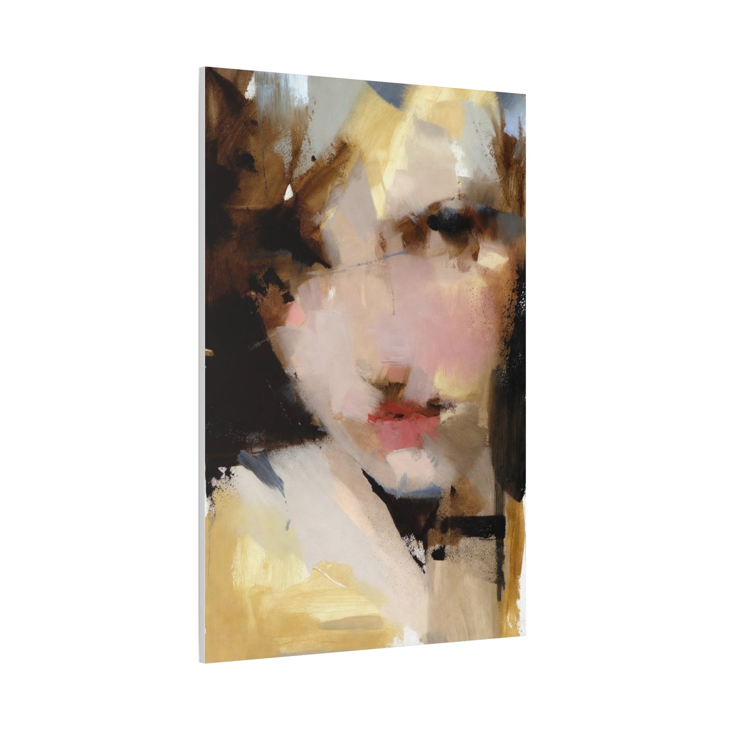 Abstract Portrait Matte Canvas Print — Modern Feminine Wall Art