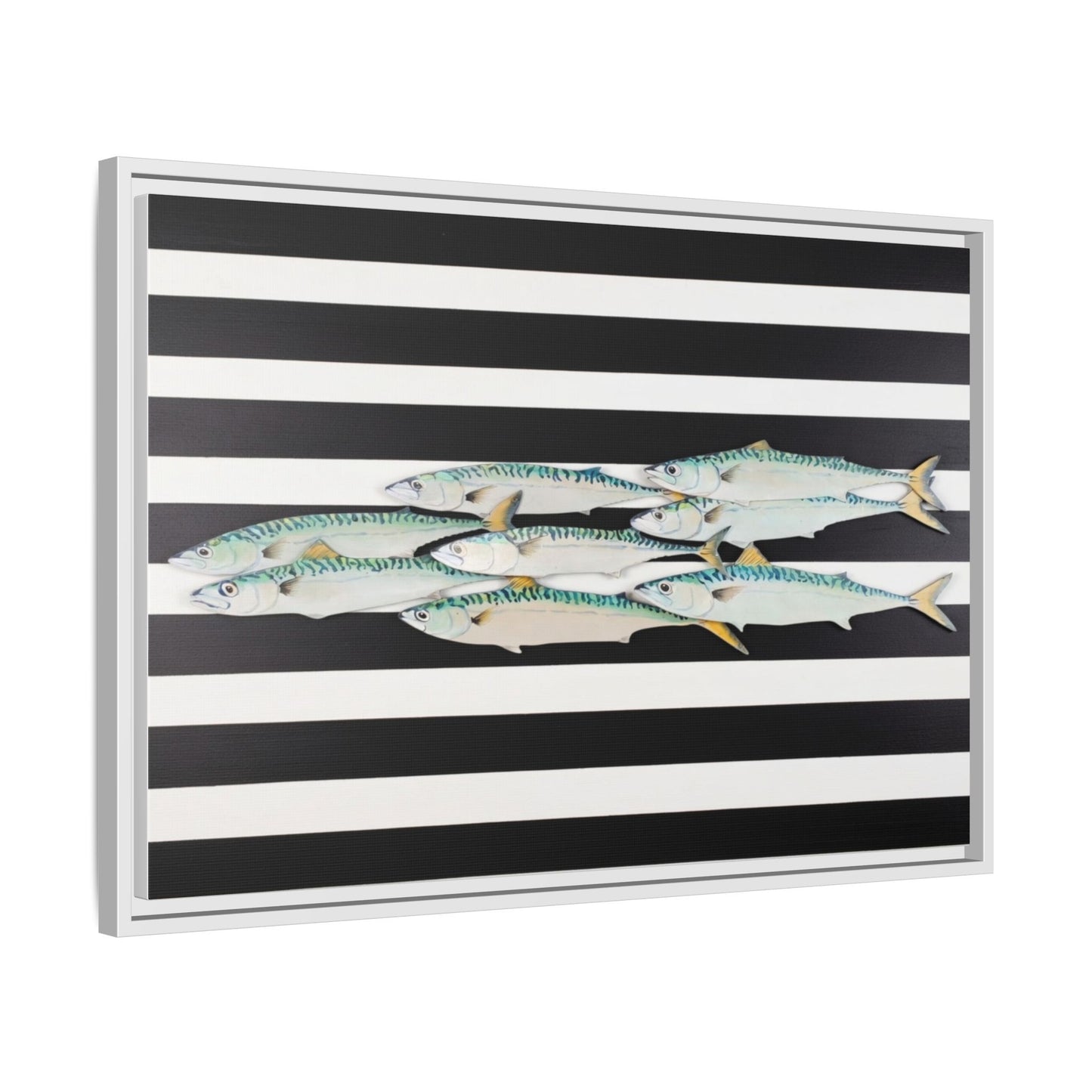 Striped Mackerel Canvas Print — Framed Matte Fish Wall Art