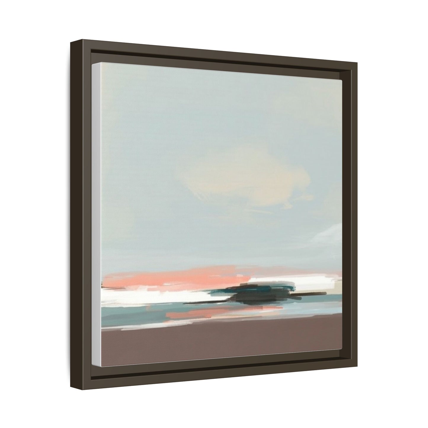 Framed Matte Canvas Print — Soft Coastal Abstract Landscape