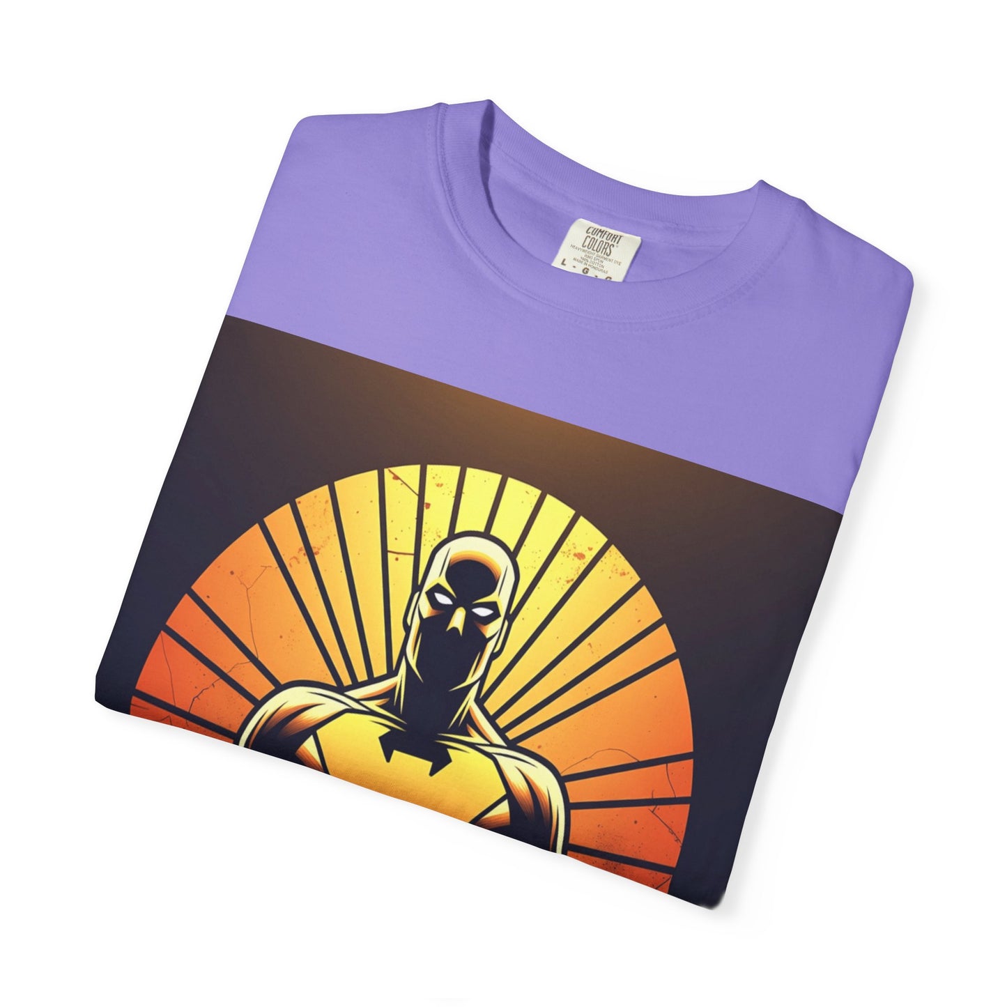 Superhero Sunrise T-Shirt — Bold Chest Emblem Graphic