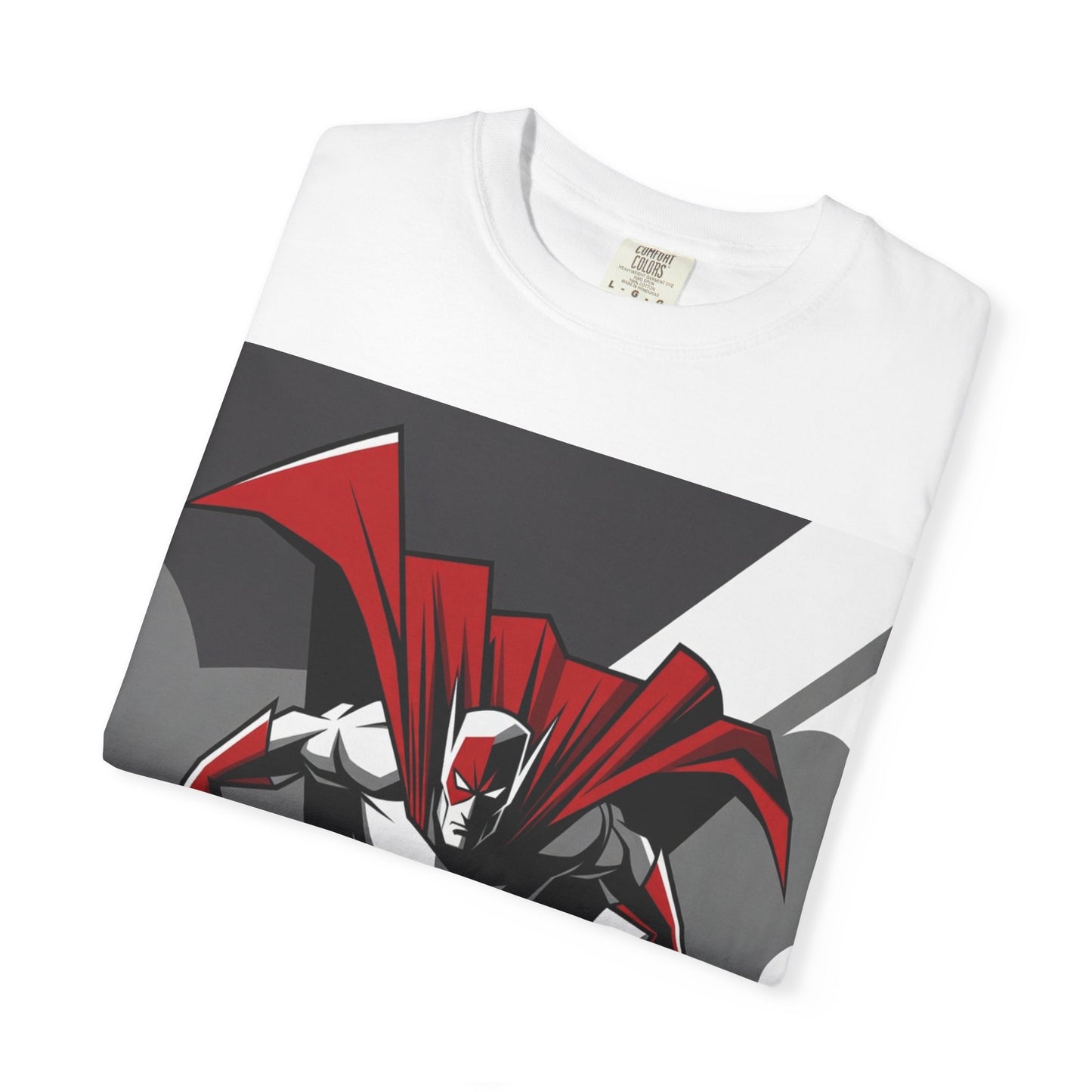 Superhero Action T-Shirt — Red Cape Comic Graphic Tee
