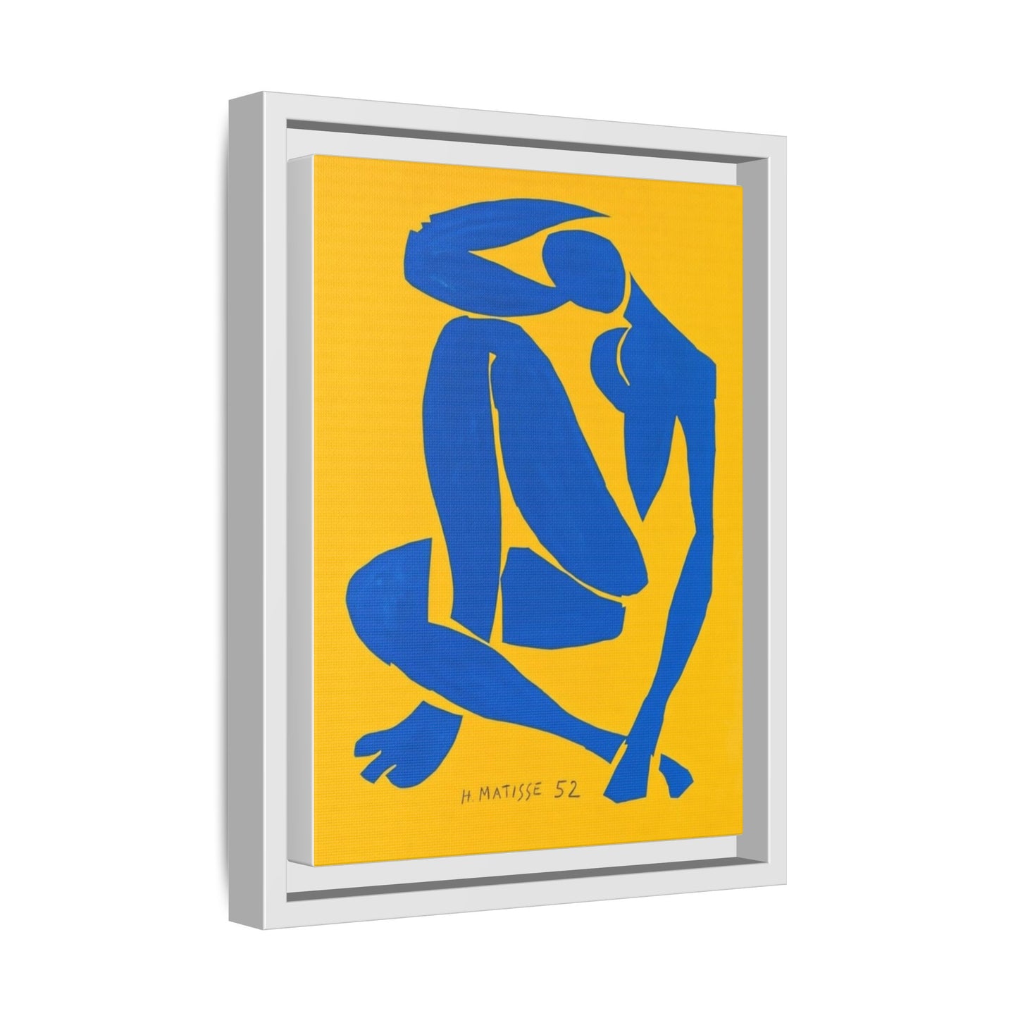 Abstract Blue Nude Matte Canvas Wall Art, Framed