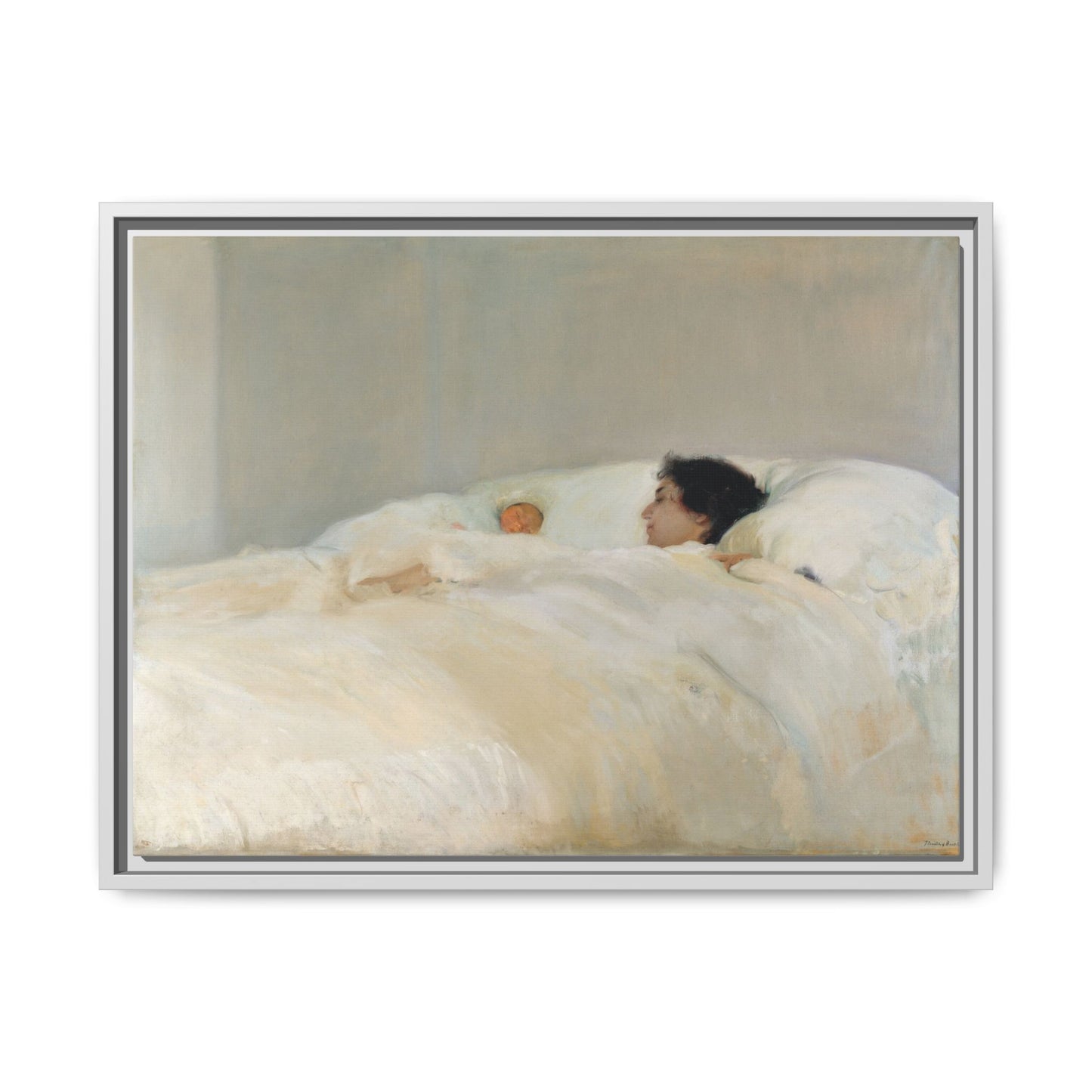 Mother by Joaquin Sorolla y Bastida Framed Matte Canvas Wall Art Print