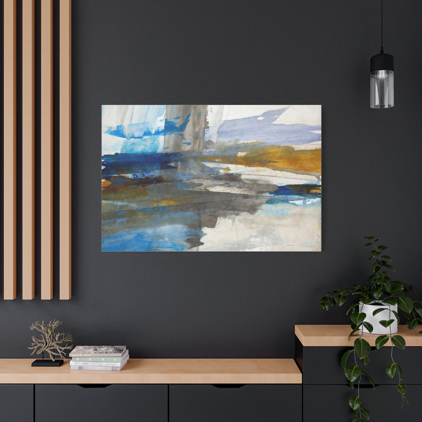 Abstract Coastal Blue Matte Canvas Print — Stretched 1.25" Wall Art
